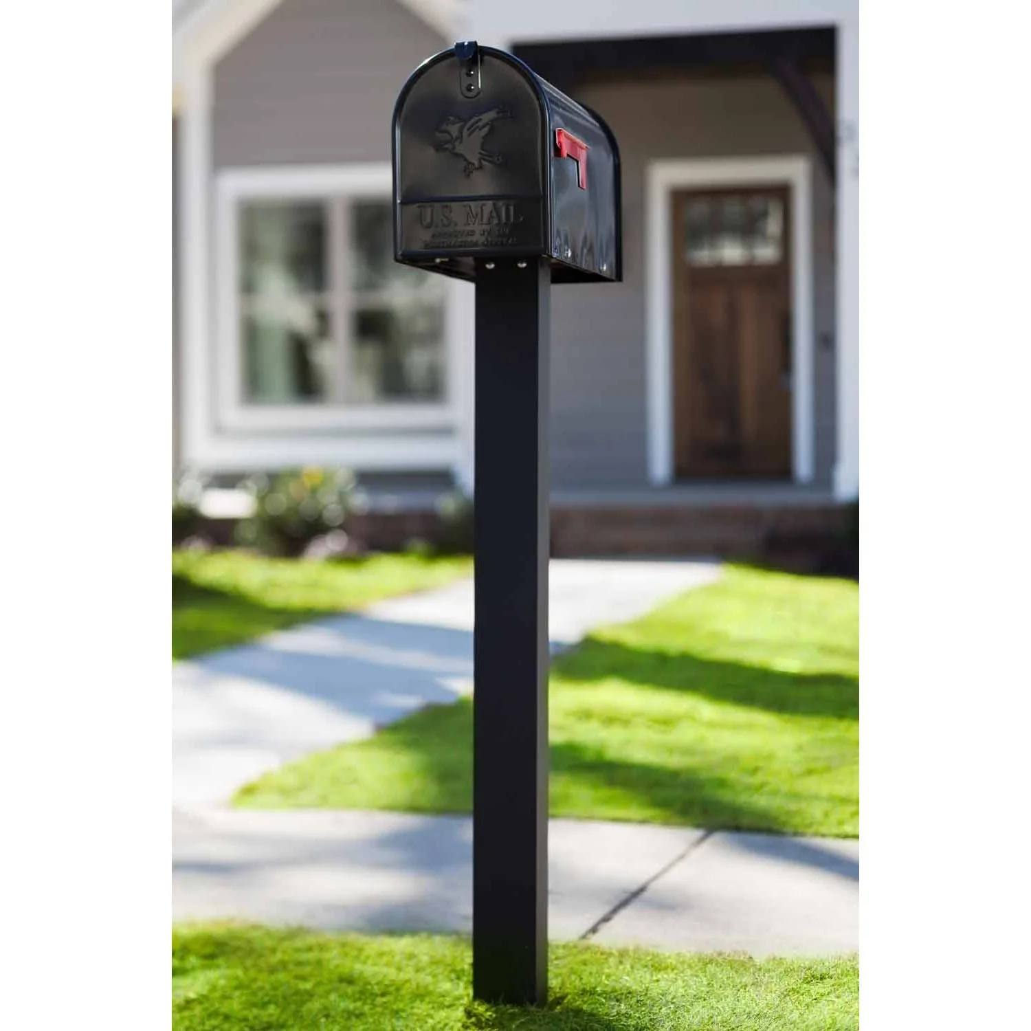 Solar Group BP000W01 7 x 52.3 in. Brighton Mailbox Post - White