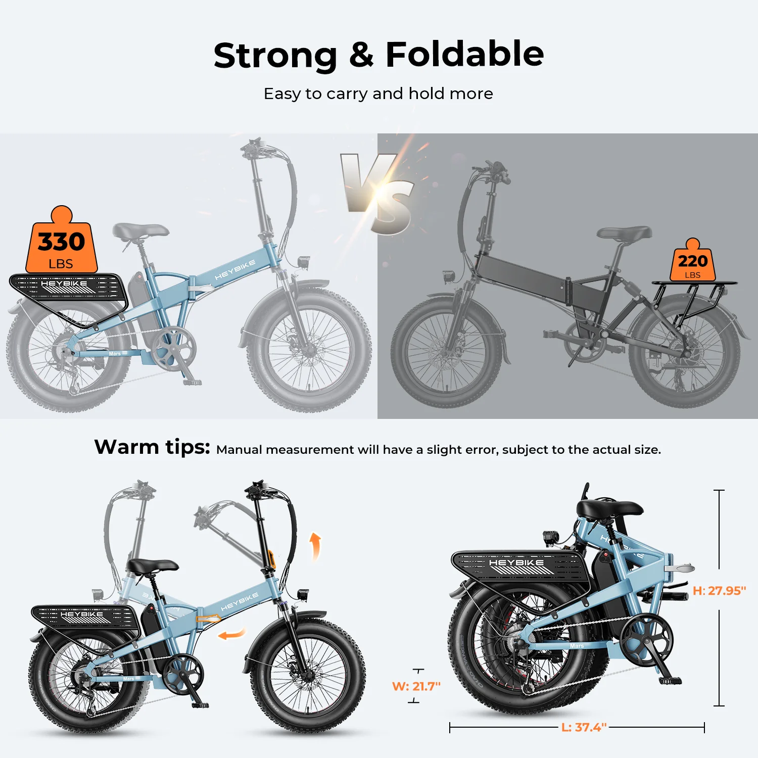 Heybike Mars 2.0 Electric Bike Foldable 20