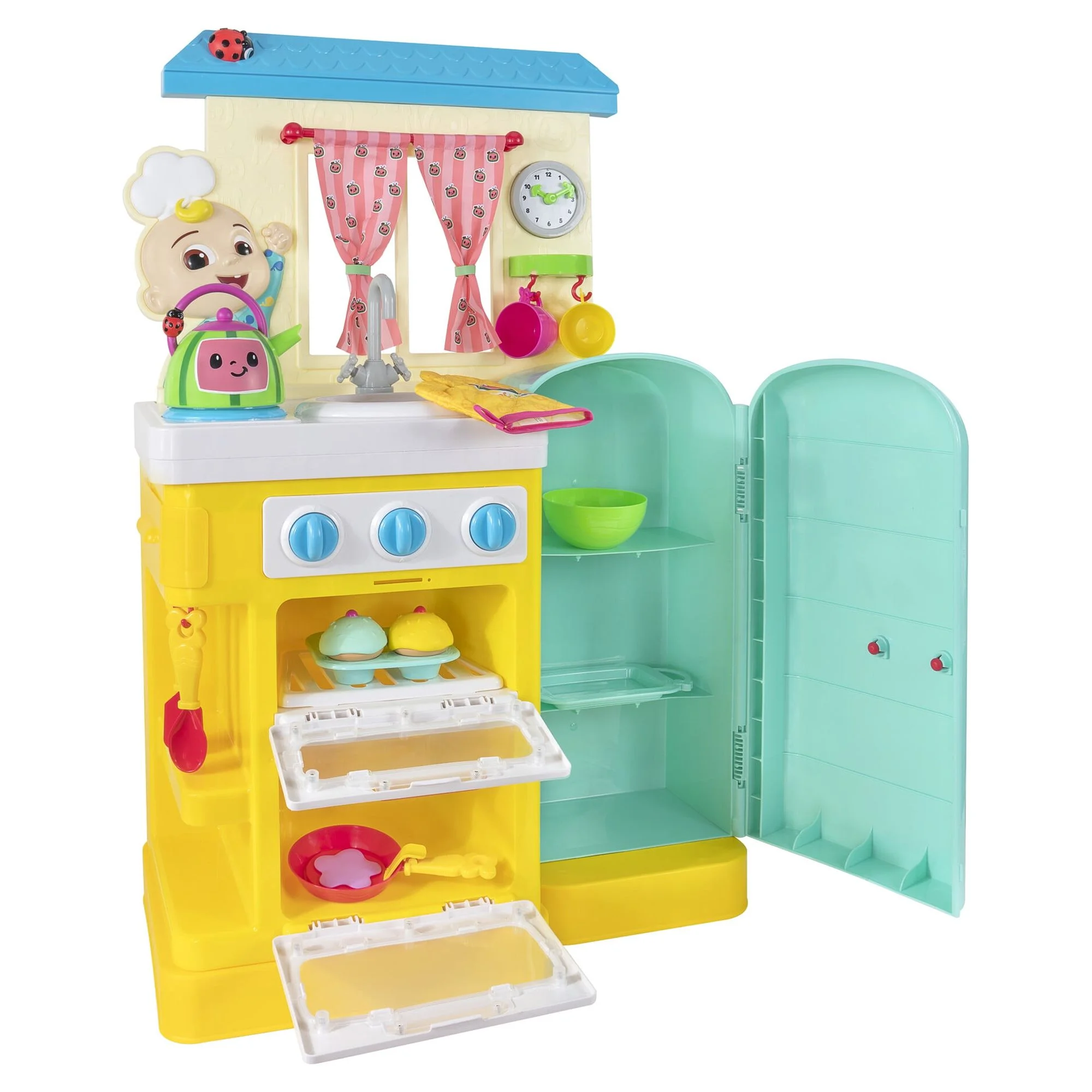 CoComelon 3' Little Kitchen Playset With Lights & Sounds, 19 Pieces
