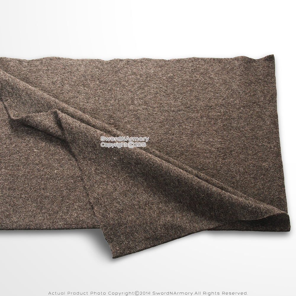 Munetoshi Natural Wool Hand Loomed Woven Medieval Style Camp Blanket Coarse 93