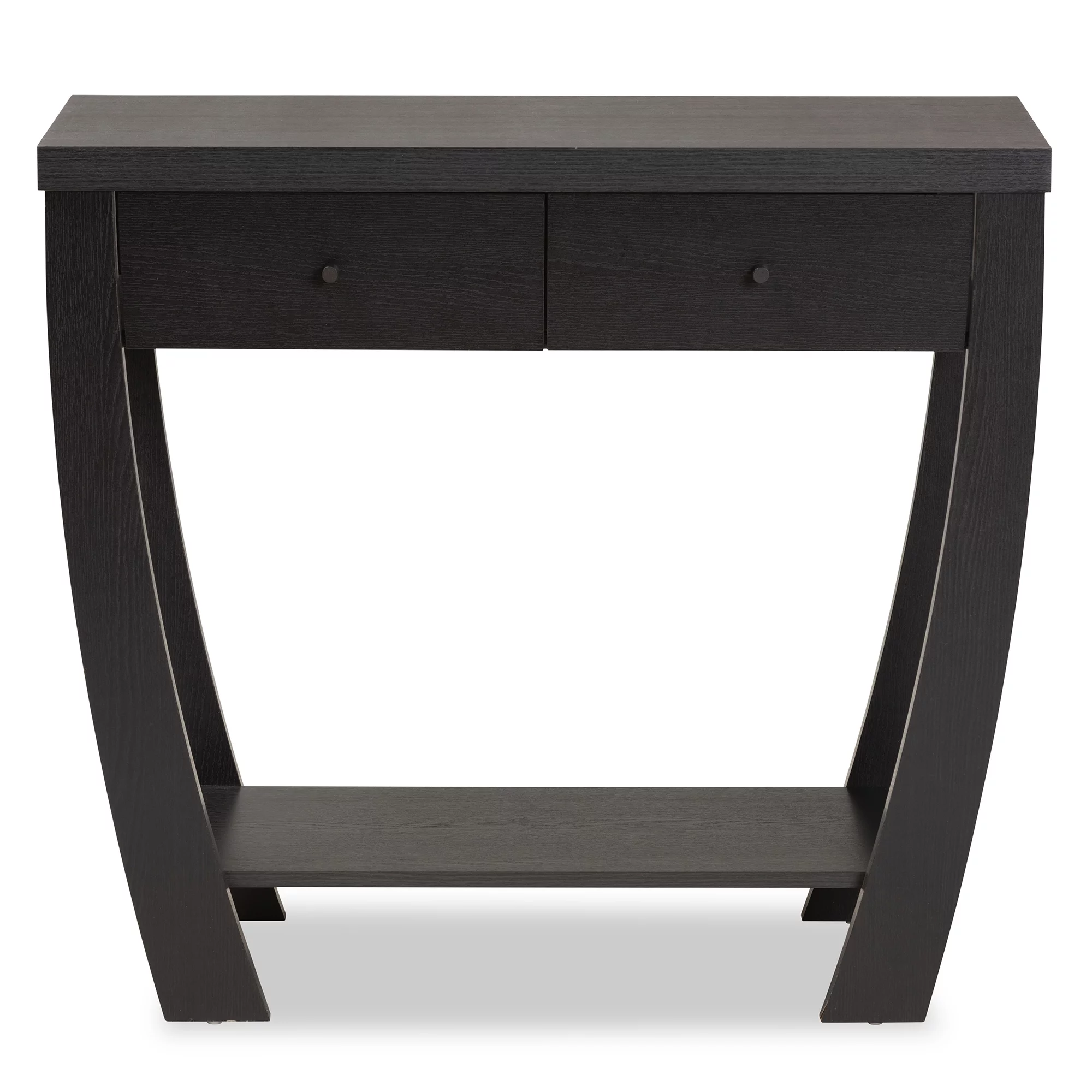 Baxton Studio Capote Modern Wood 2 Drawer Console Table, Dark Brown