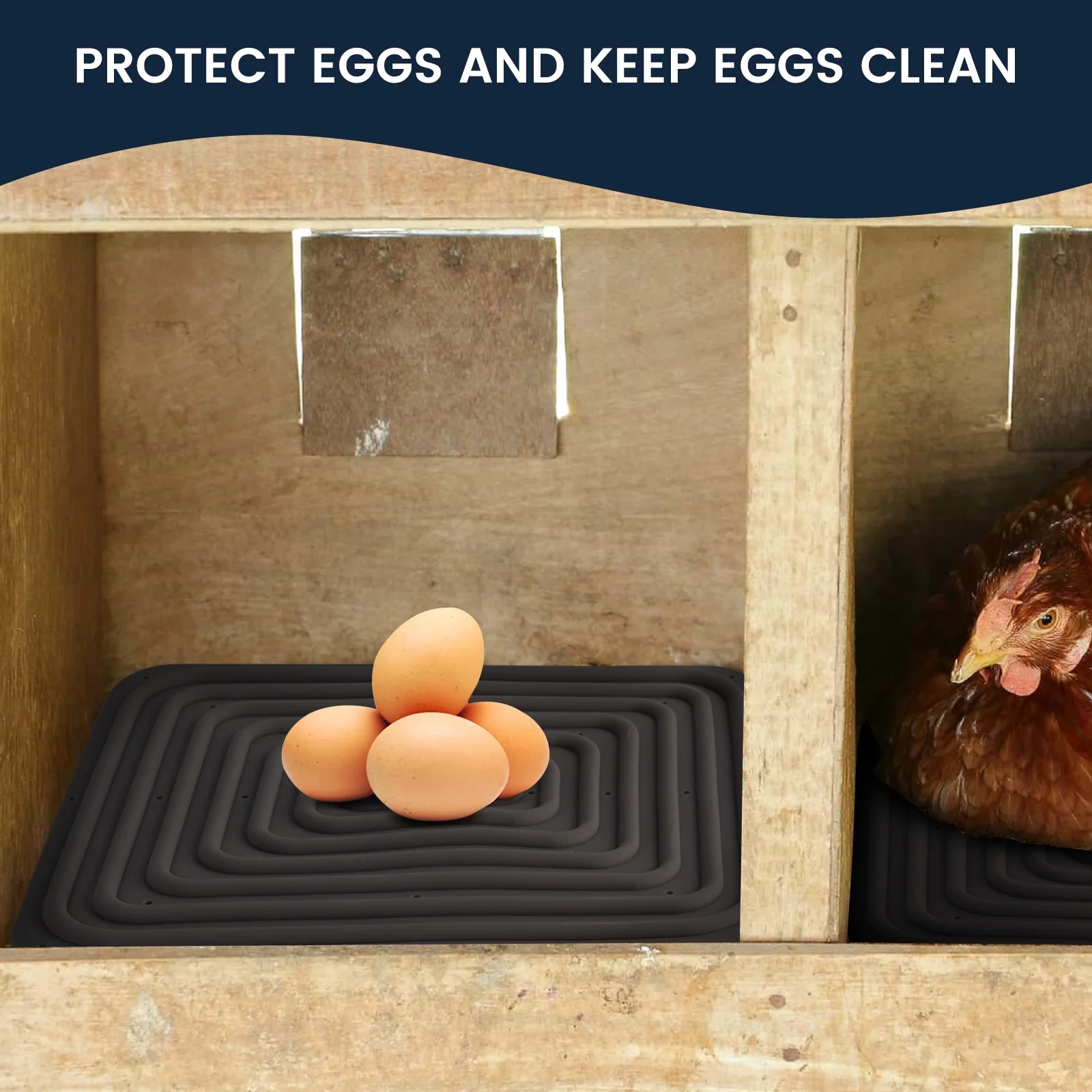 SDTC Tech 3 PCS Black Silicone Chicken Nesting Box Pads Soft Easy to Clean Hen Laying Eggs Mat for Chicken Coop Pet Shop