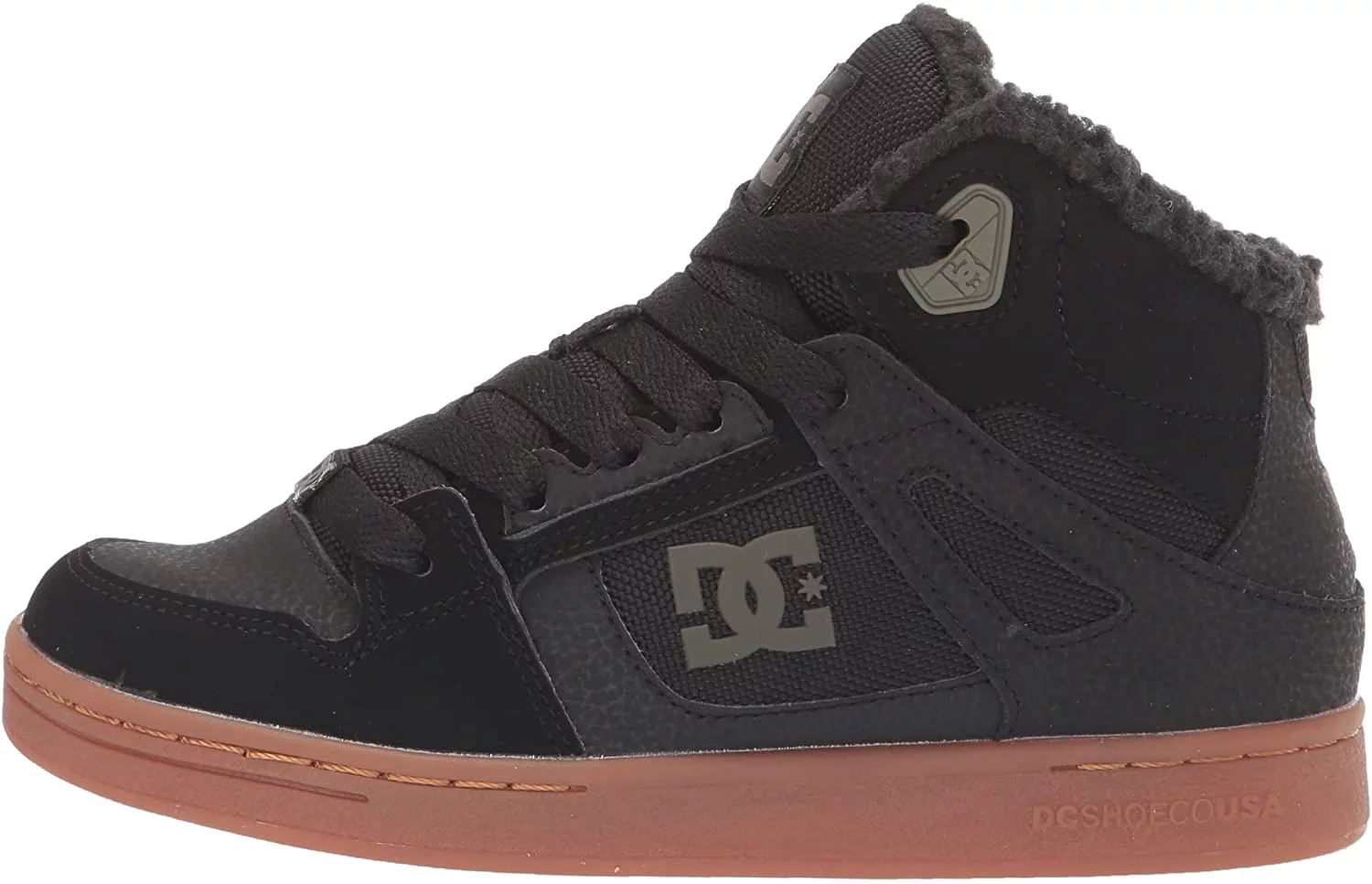 DC Unisex-Child Pure High-top Wnt Youth Skate Shoe Big Kid 8-12 Years 5 Big Kid Black/Olive