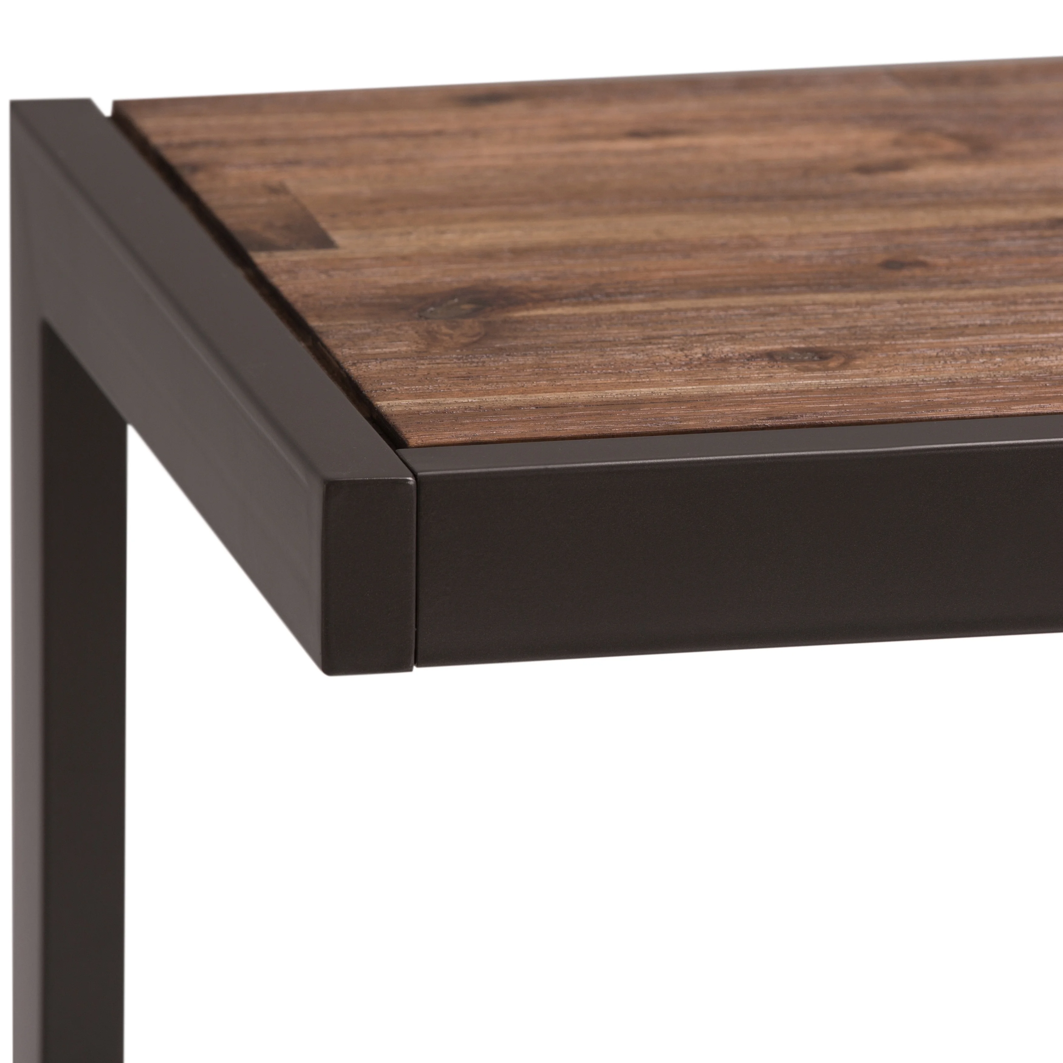 WyndenHall  Cecilia SOLID ACACIA WOOD and Metal 52 inch Wide Industrial Console Sofa Table - 52 inch Wide Rustic Natural Aged Brown