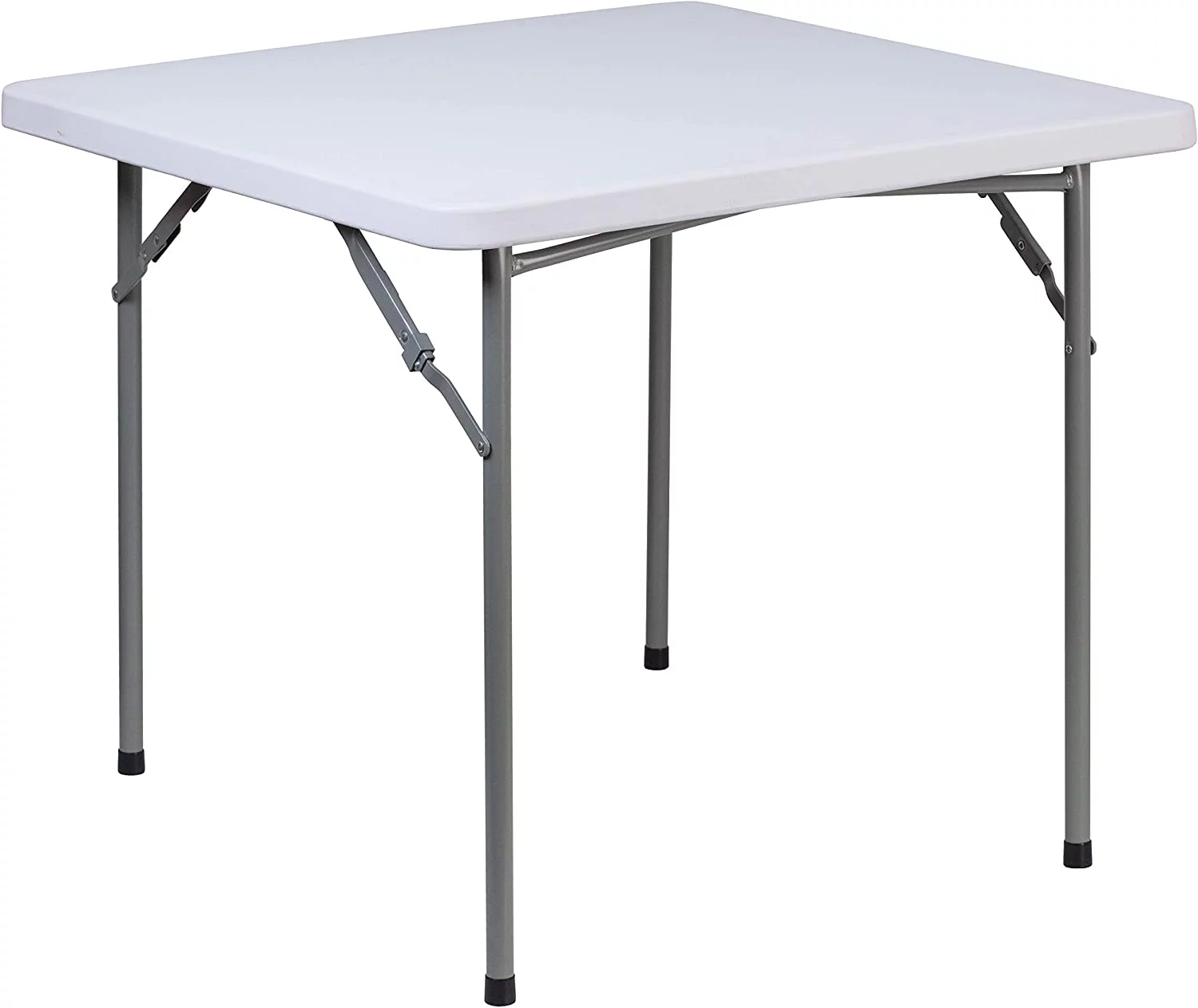 2.81-Foot Square Granite White Plastic Folding Table - Card Table/Game Table