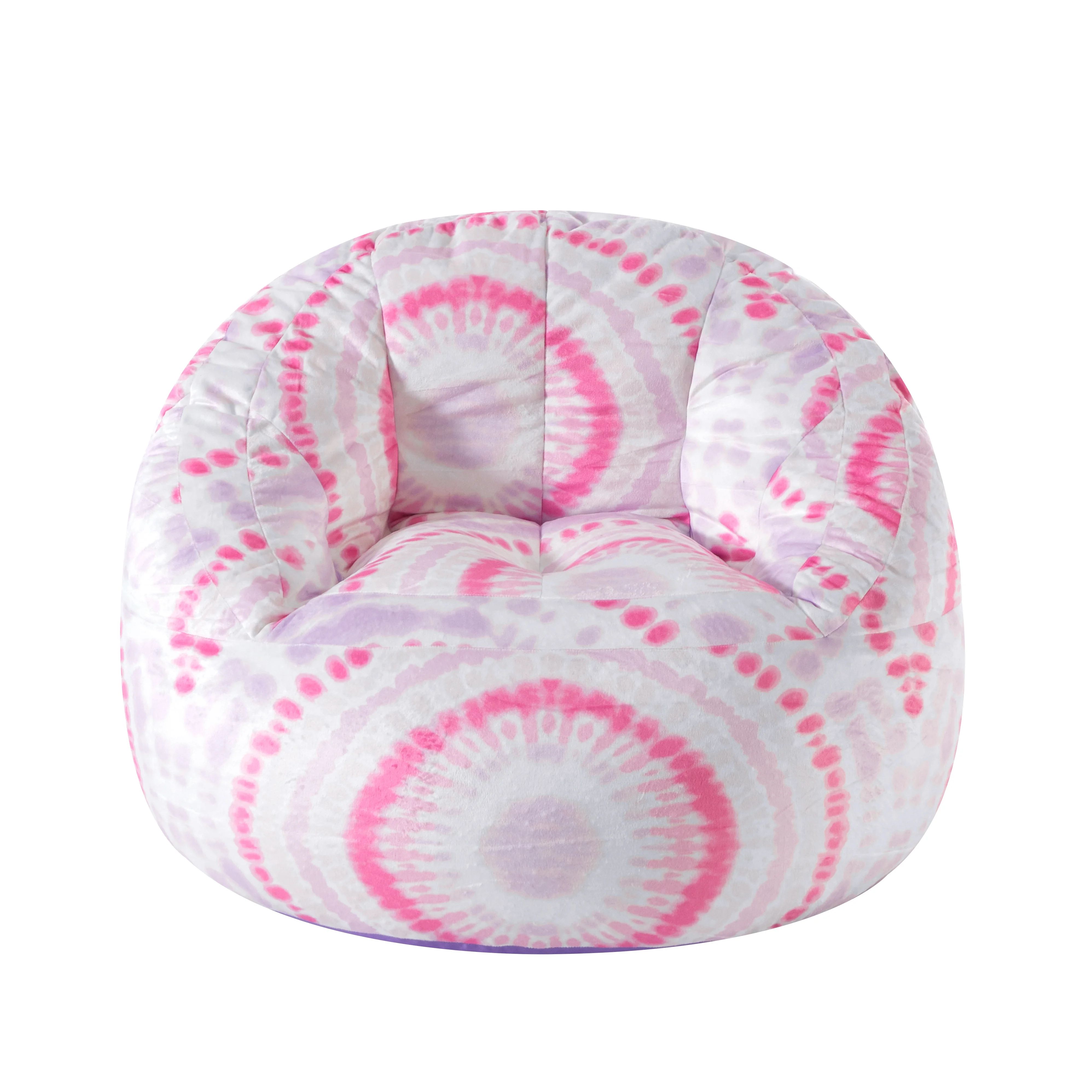 Justice Micromink Faux Fur Bean Bag Chair, Pink Tie Dye