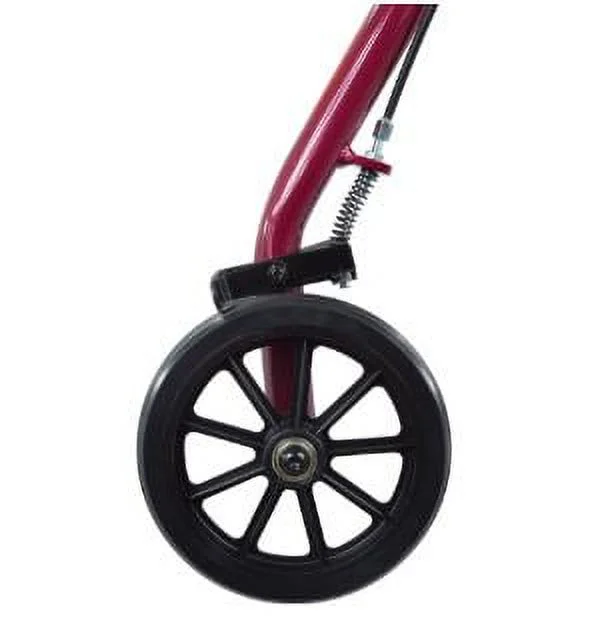 Roscoe Medical Rollator With Padded Seat, Burgundy, Mobility Walker for Seniors, 250 lb Capacity
