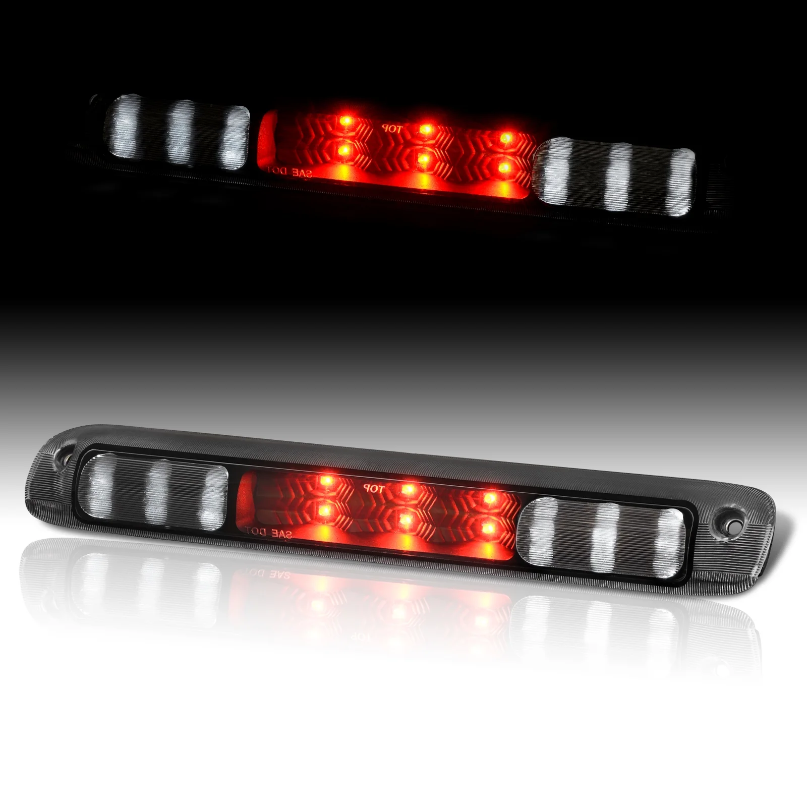 AJP Distributors Black Housing LED 3rd Brake Stop Light Tail Lamp Cargo Roof Bar Compatible/Replacement For Chevy Silverado GMC Sierra 1999 2000 2001 2002 2003 2004 2005 2006 99 00 01 02 03 04 05 06