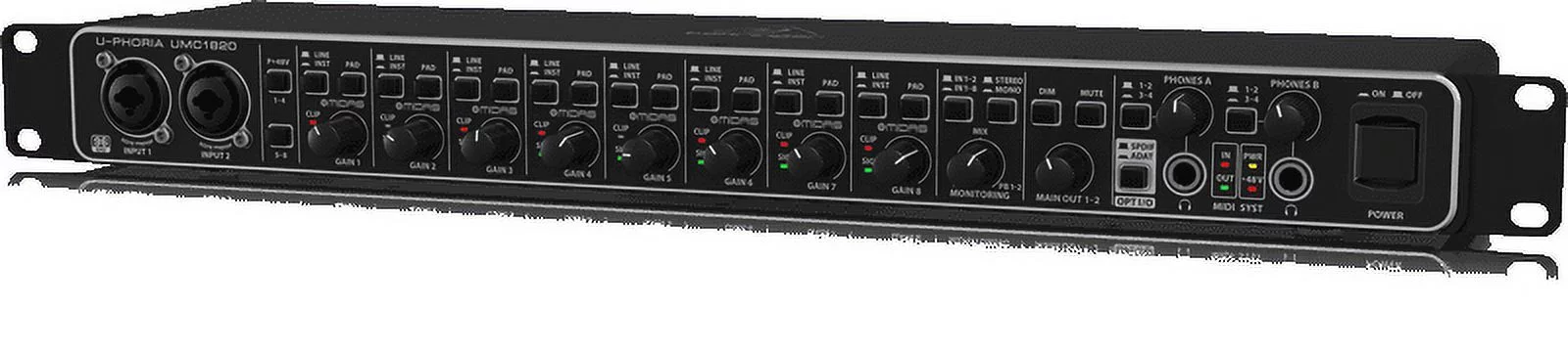 Behringer U-PHORIA UMC1820 Audiophile 18x20, 24-Bit/96 kHz USB Audio/MIDI Interface with MIDAS Mic Preamplifiers