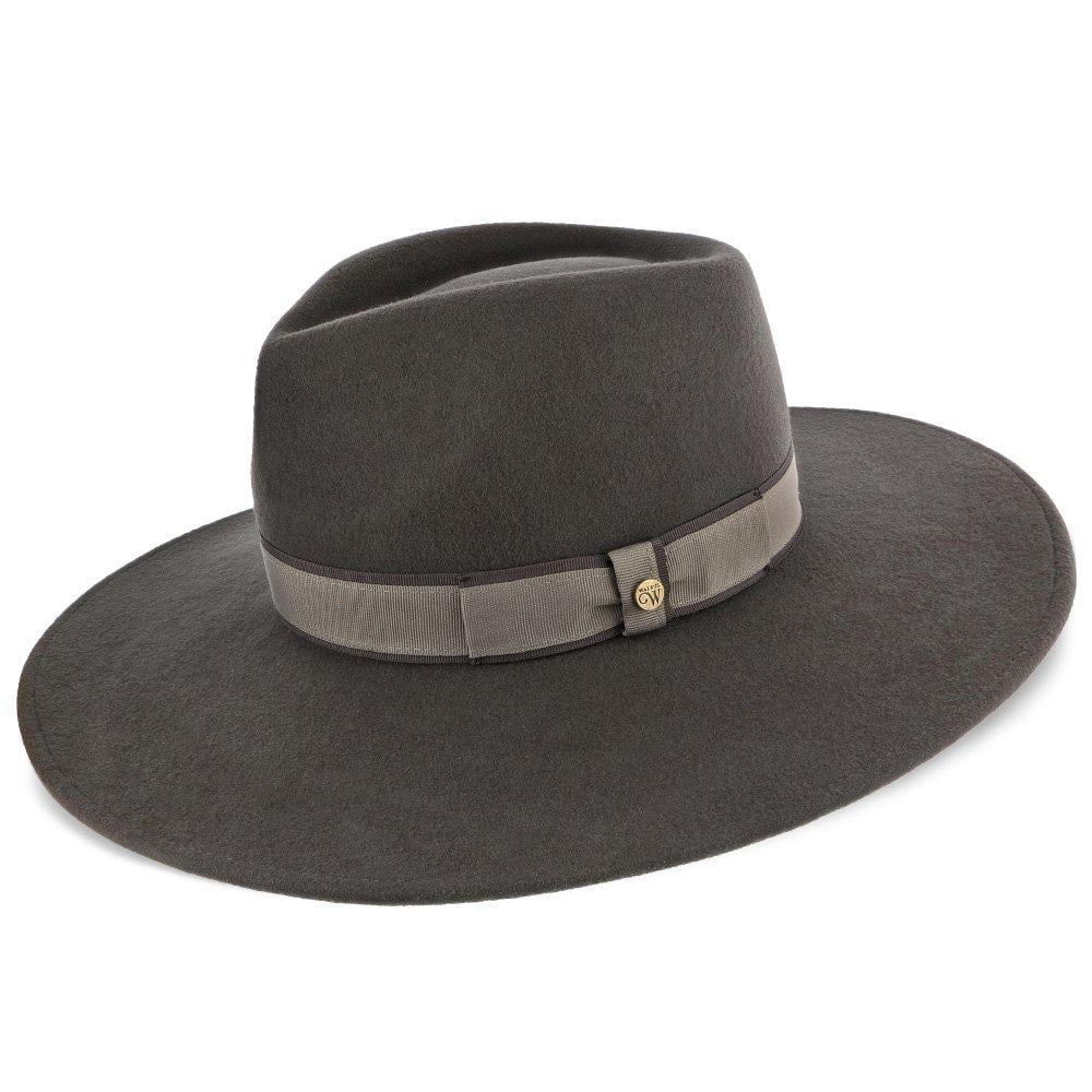 Stingray - Walrus Hats Grey Wide Brim Wool Felt Fedora Hat