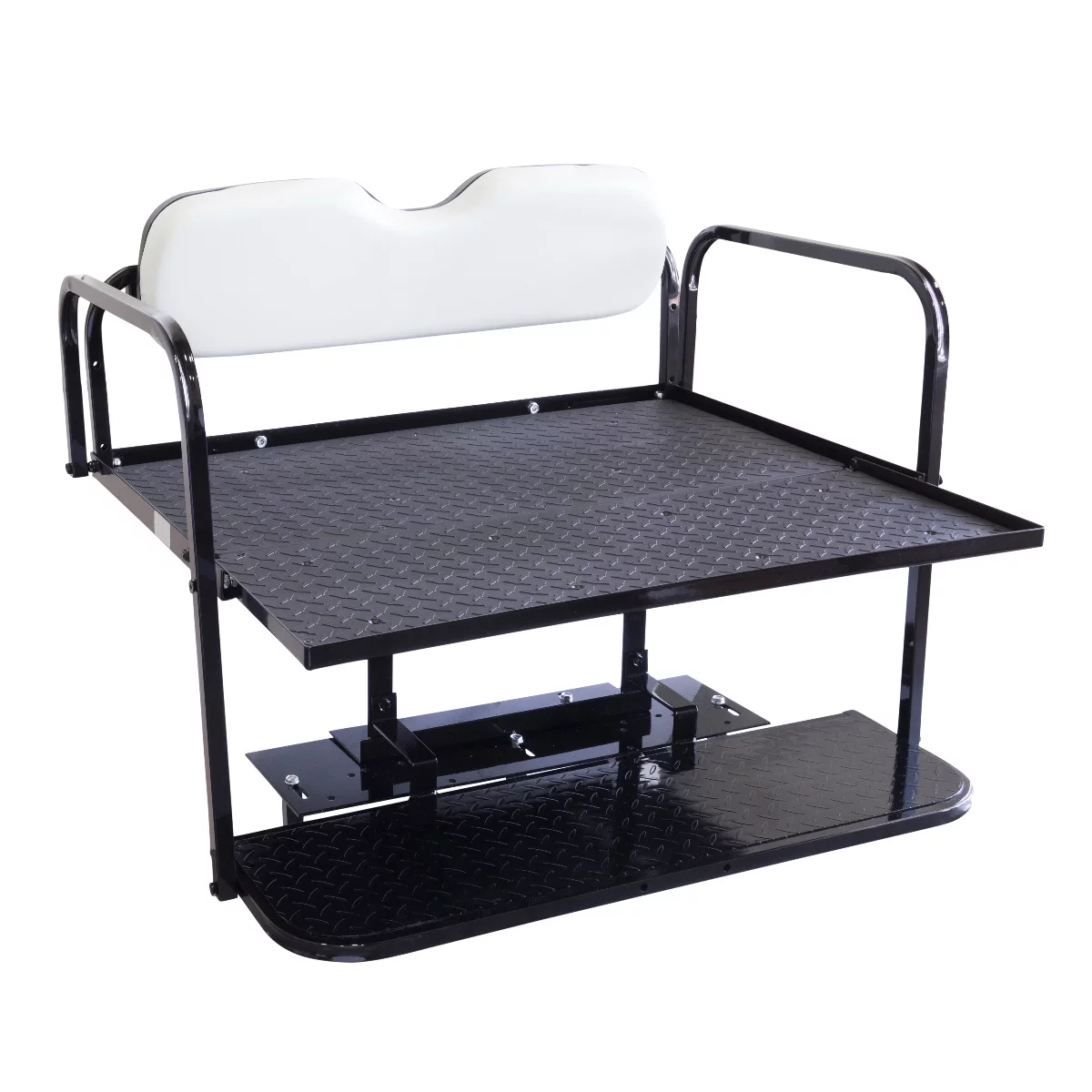 GTW Flip Folding Rear Back Seat Kit for Club Car Precedent Golf Cart |White Cushions|2004 -up