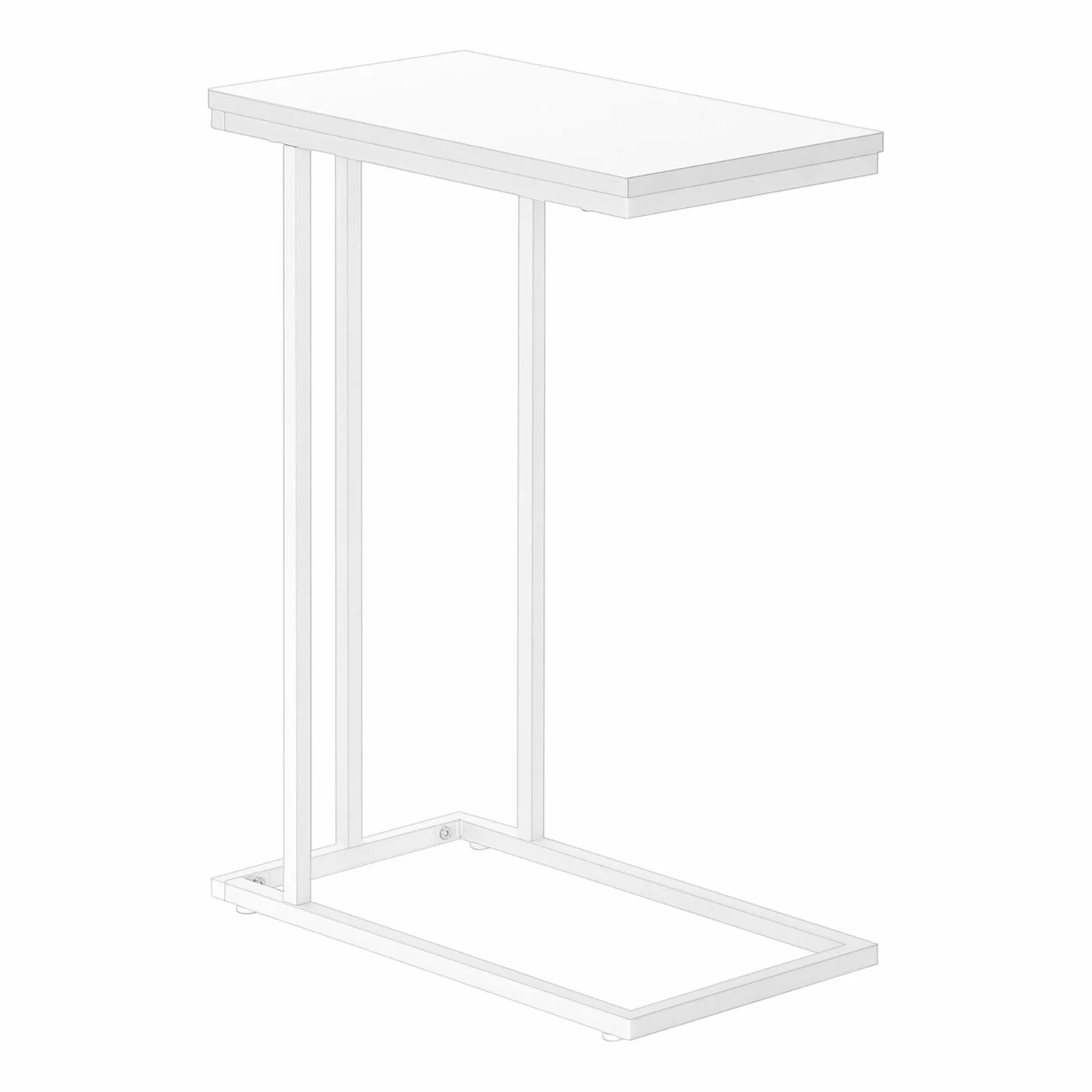 Monarch C-shaped Accent Table in Metal White