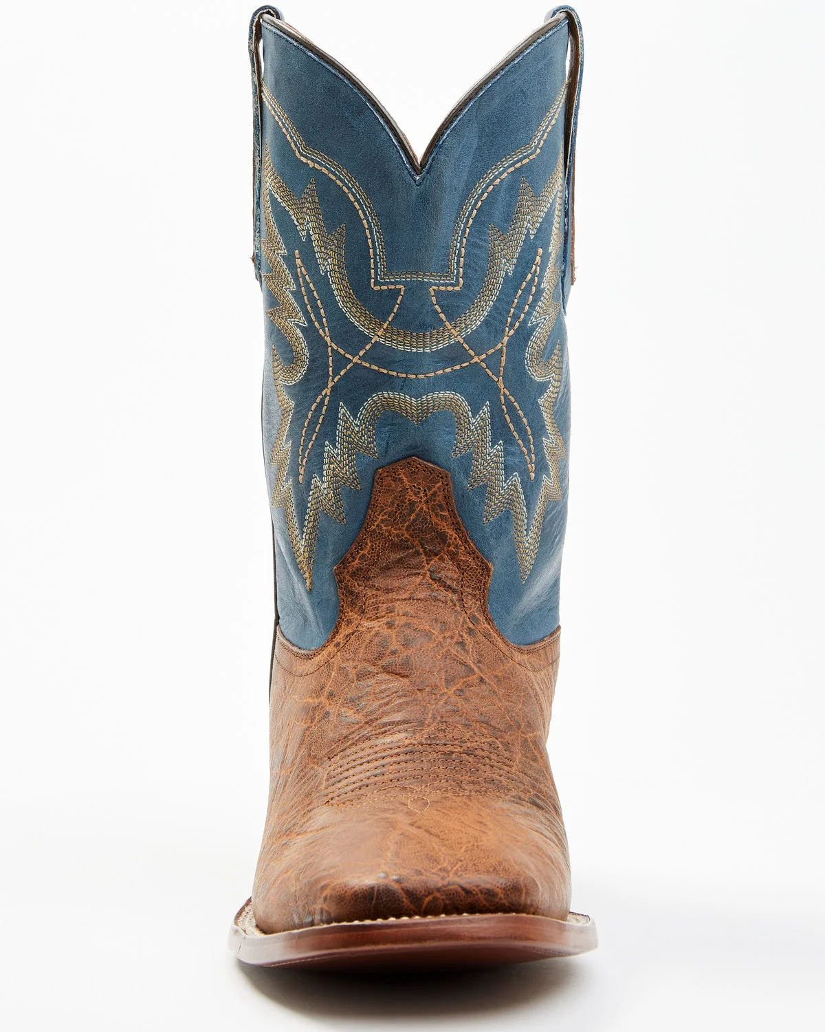 Cody James Men's Blue Elephant Print Western Boot Broad Square Toe Brown 9 D(M) US