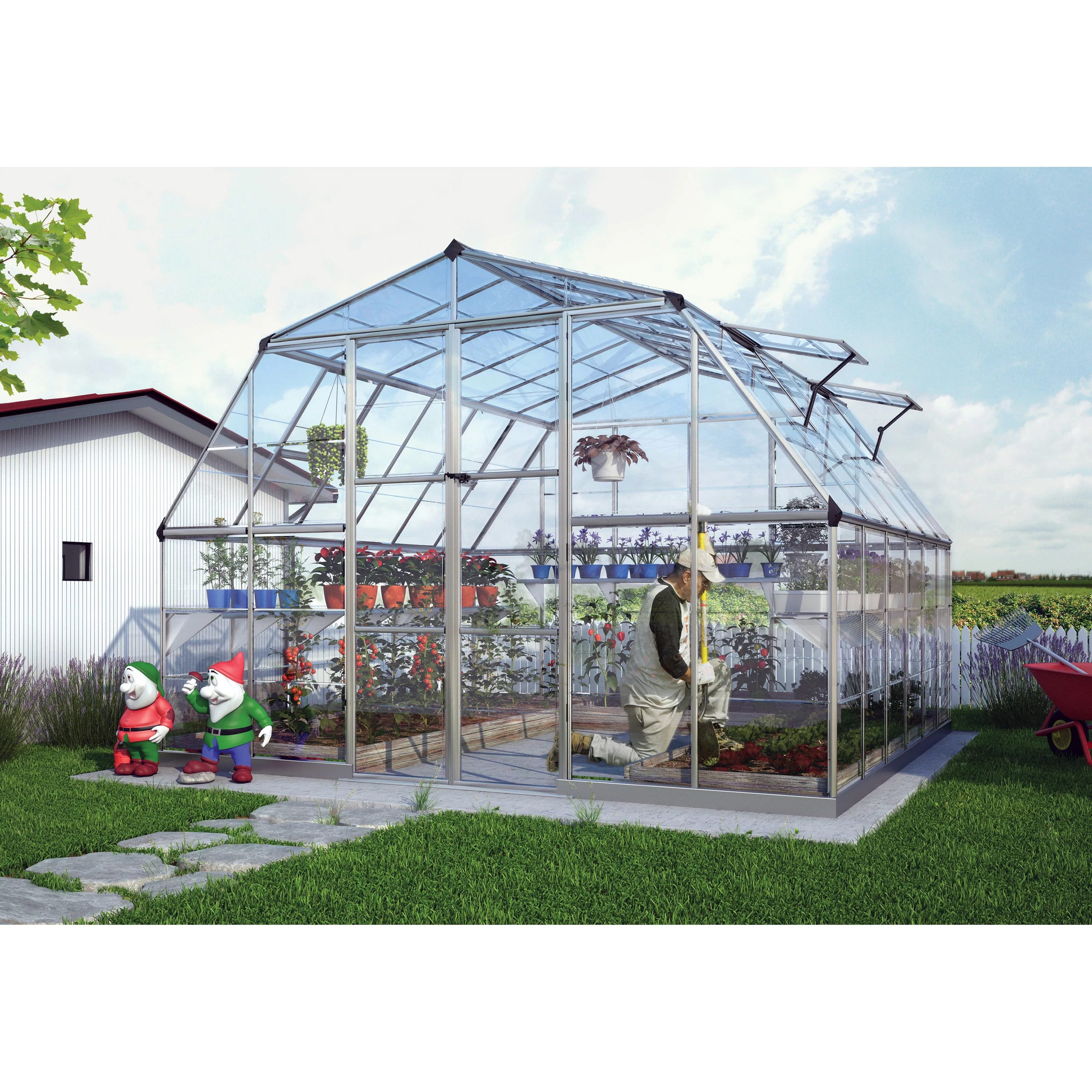 Palram Americana Silver Hobby Greenhouse - 12 x 12 ft.