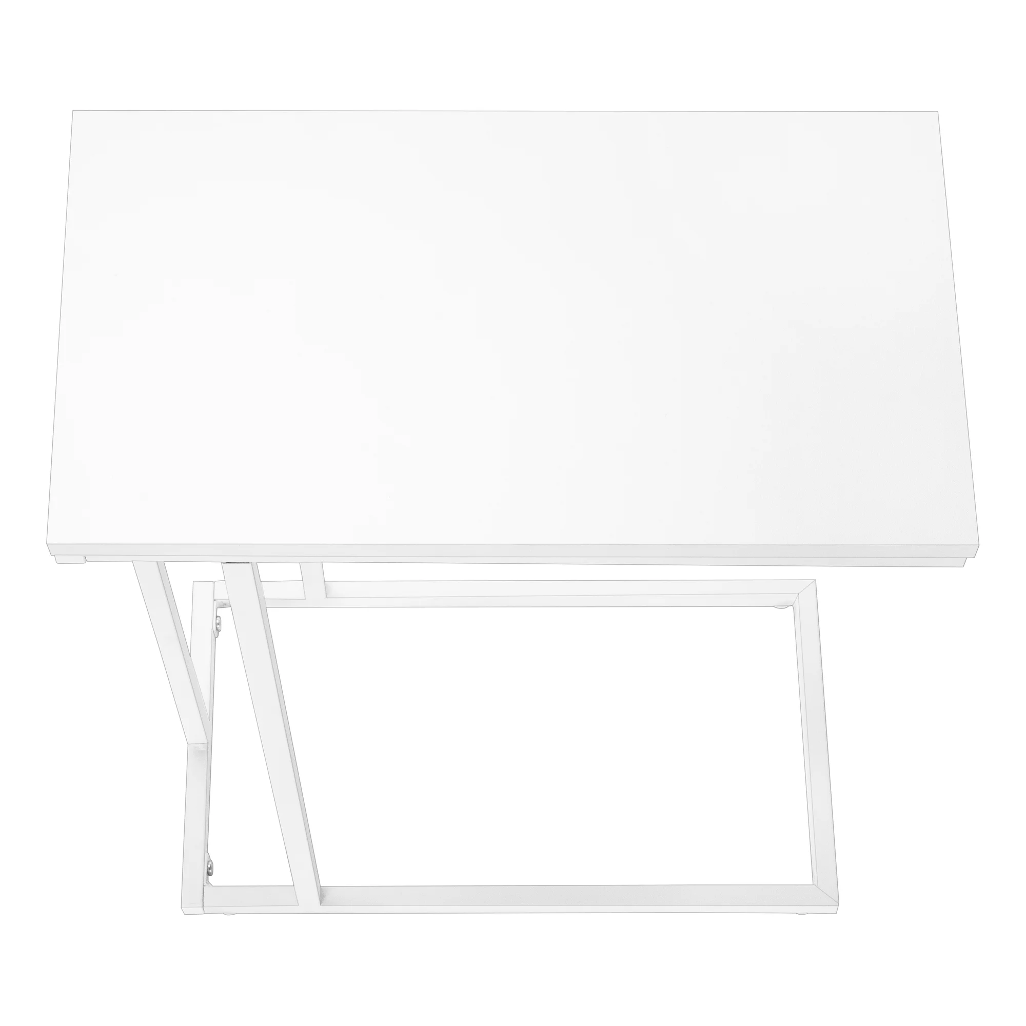 Monarch C-shaped Accent Table in Metal White
