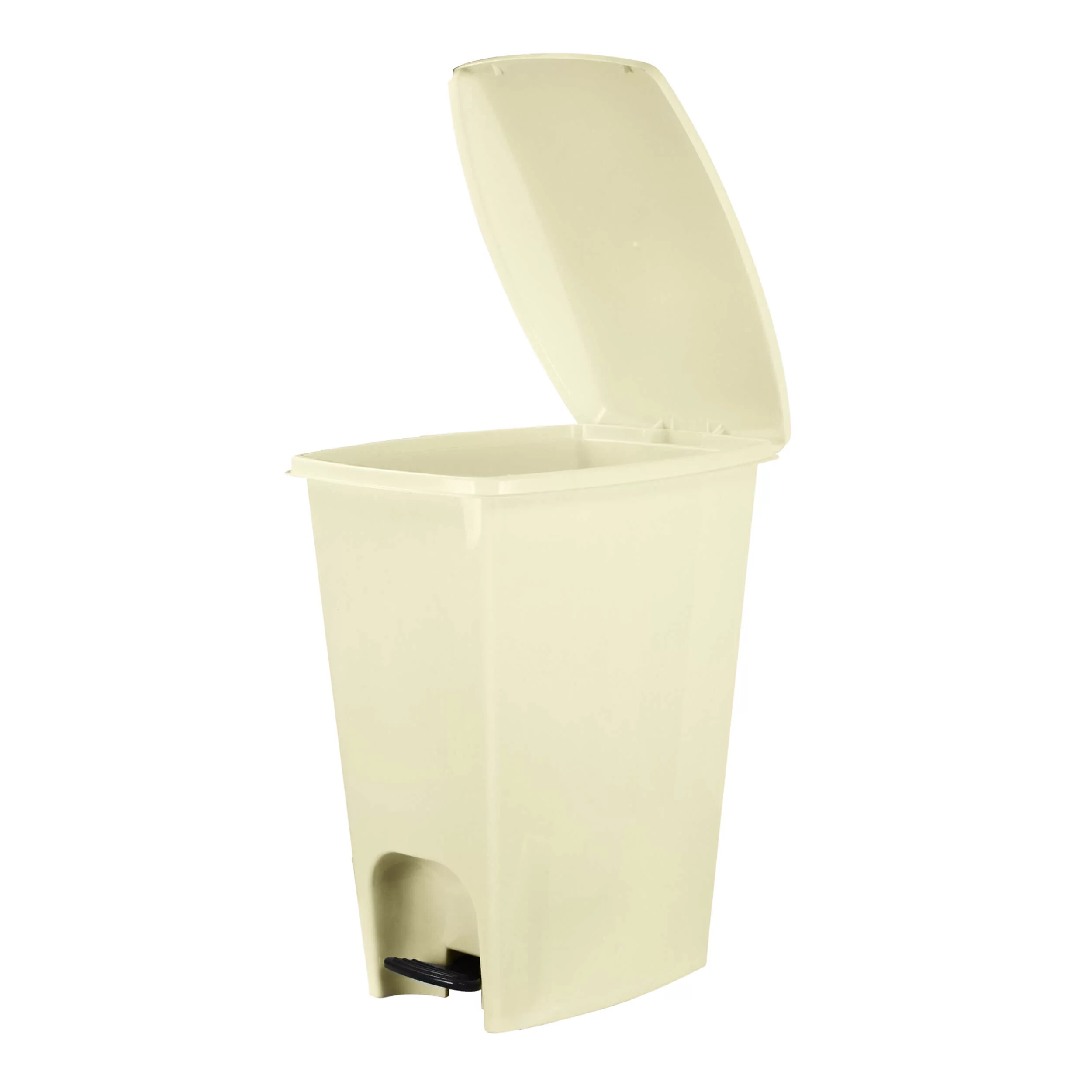 Compac Home Pedal Trash Can Ivory - 6 gal Plastic Step to Open Garbage Can for Office Home School