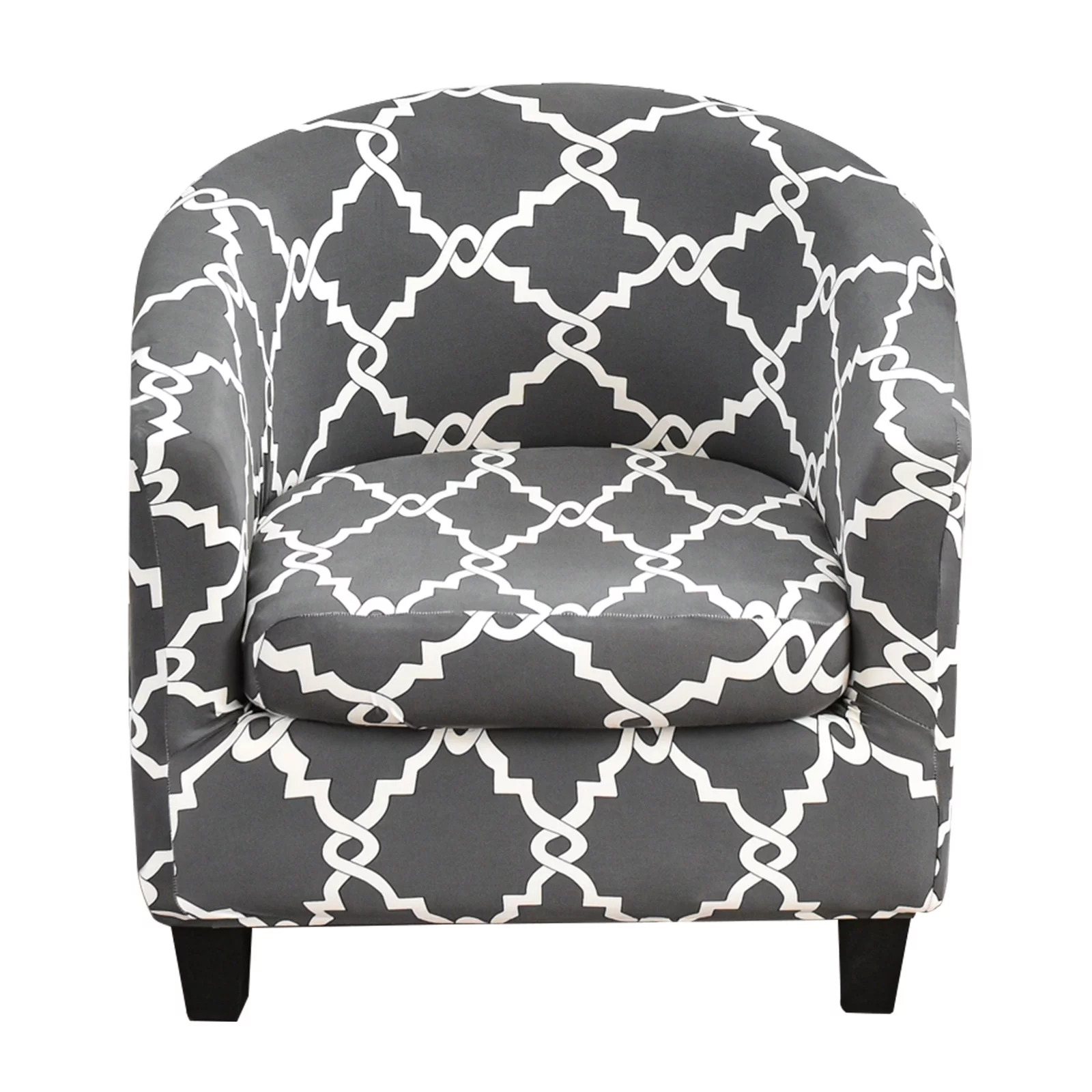 TOPCHANCES 2-Piece Stretch Club Chair Slipcover Printed Tub Chair Slipcover Armchair Covers