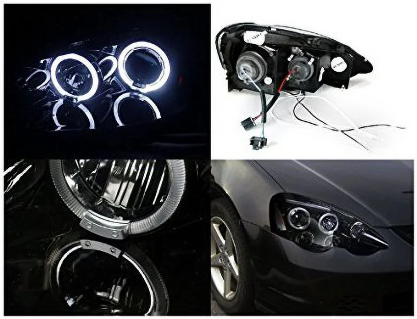 Spec-D Tuning 2LHP-RSX02G-TM Acura Rsx Dual Halo Glossy Black Projector Headlights