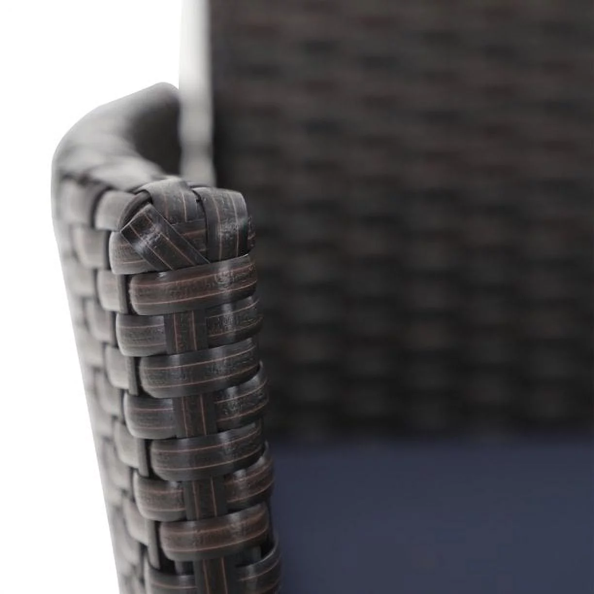 MF Studio 5 Piece Outdoor Patio Dining Set with 4 Rattan Dining Chairs and 1PC Outdoor Dining Table, Wooden Like Table top