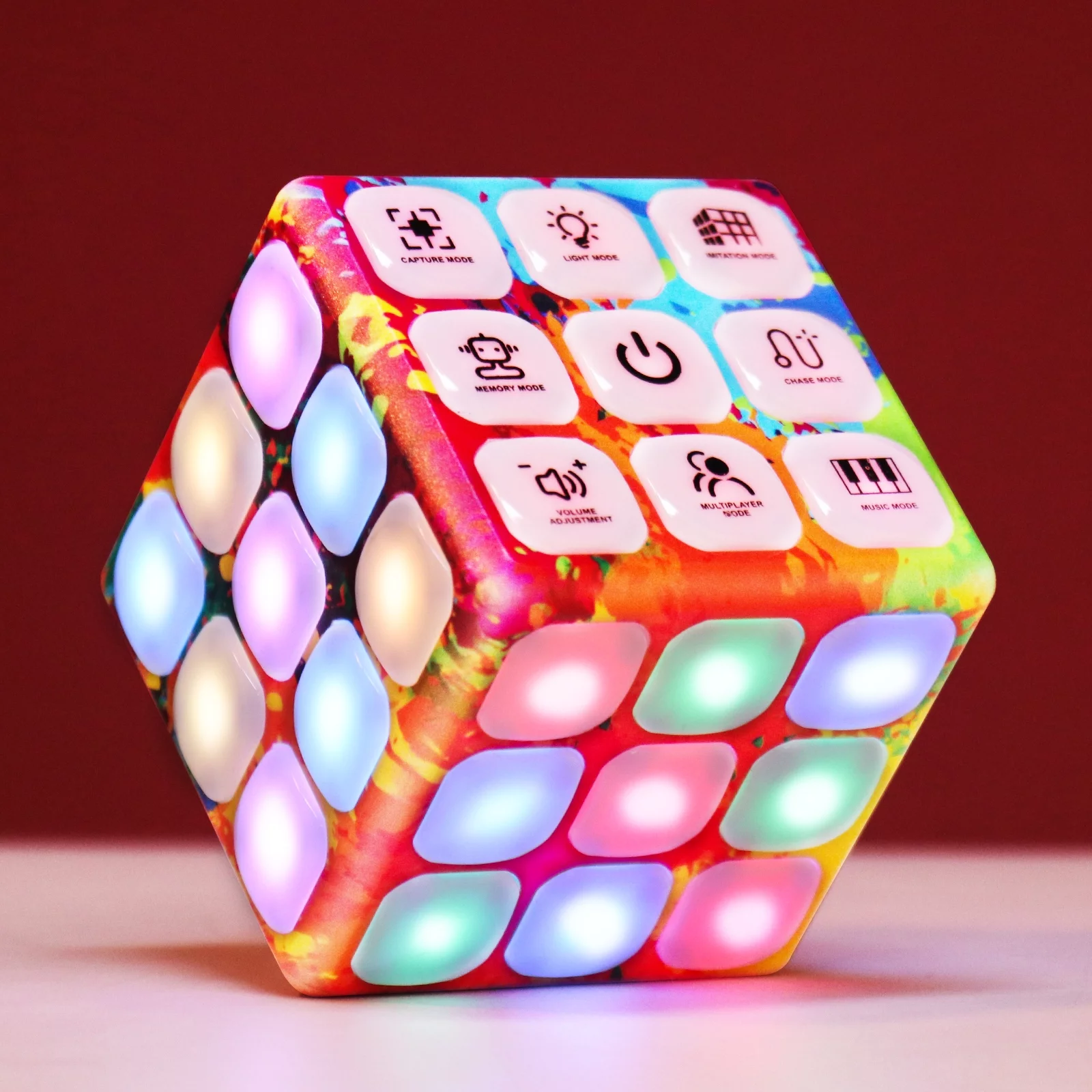 Vesna Amazing Cubik LED Flashing Cube Memory Game - 5 In 1 Brain Memory Games for Kids And Children Developing Hand-Eye Coordination And Memory Learning Skills