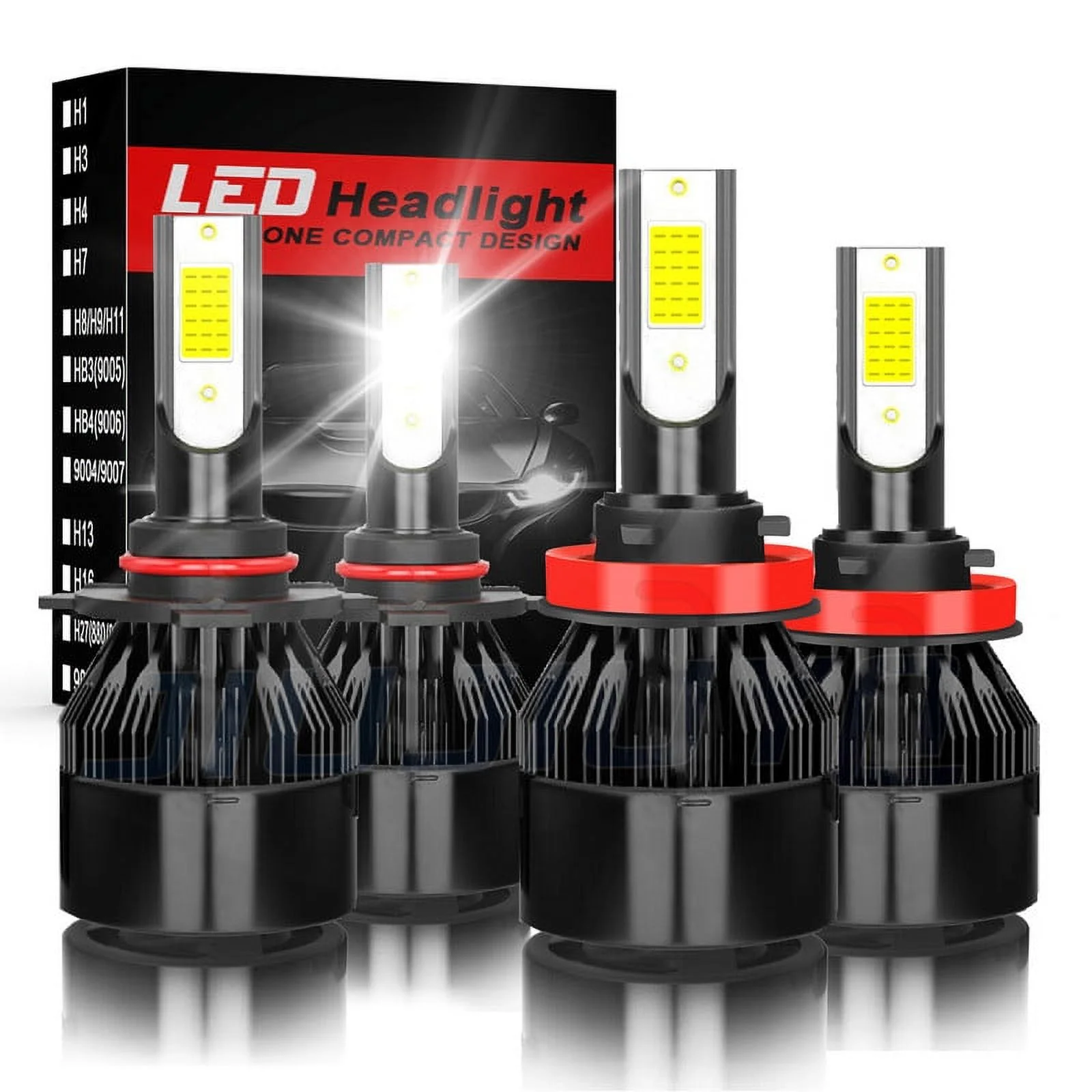 For 2017-2018 Toyota Corolla 9005 High Beam and H11 Low Beam Plug & Play 14000LM 6000K, 4 Bulbs