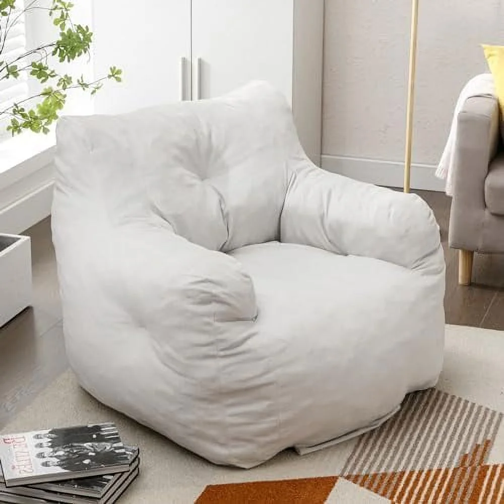 HYHBIBOOM Bean Bag Chair  Ultra Soft Teddy Fabric Bean Bag Chair with Filler  Lazy Sofa Beanbag Chairs for Adults    Teens  Modern Accent Comfy Leisure Sofa Chair for Bedroom  Living Room