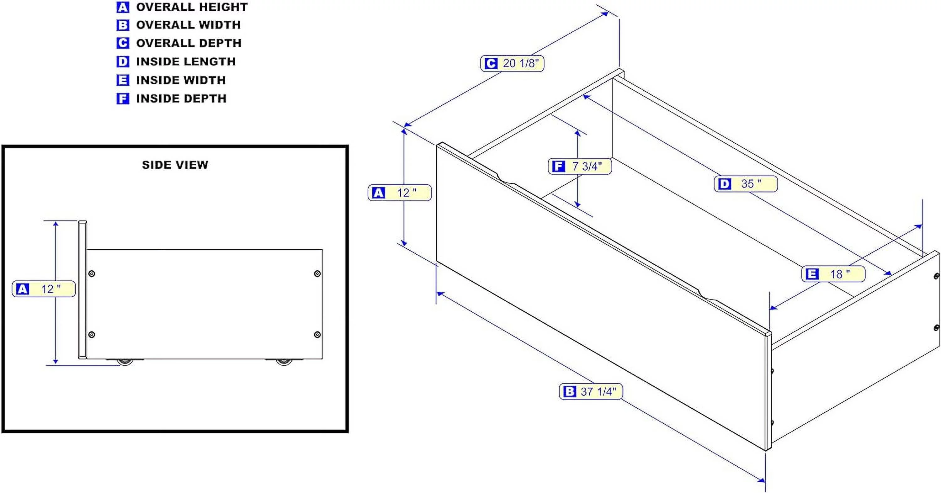 Under Bed Drawers (Set Of 2), /Full, Espresso
