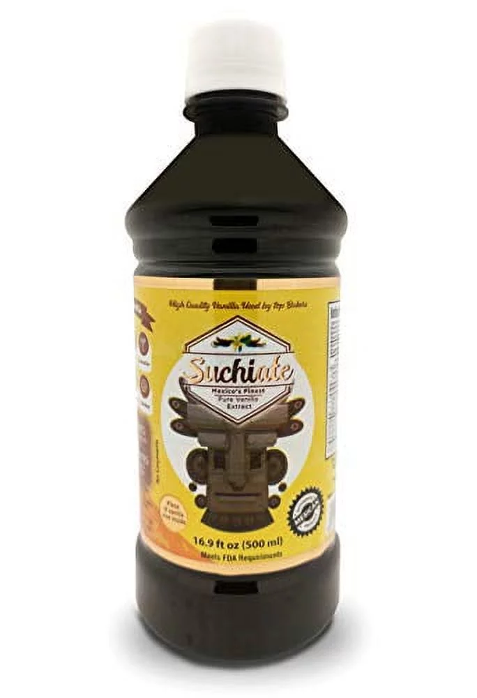 Suchiate Pure Vanilla 16.9oz (500mL) | Mexican Vanilla for Baking and Desserts | Made with Real Vanilla Bean | Vainilla Mexicana