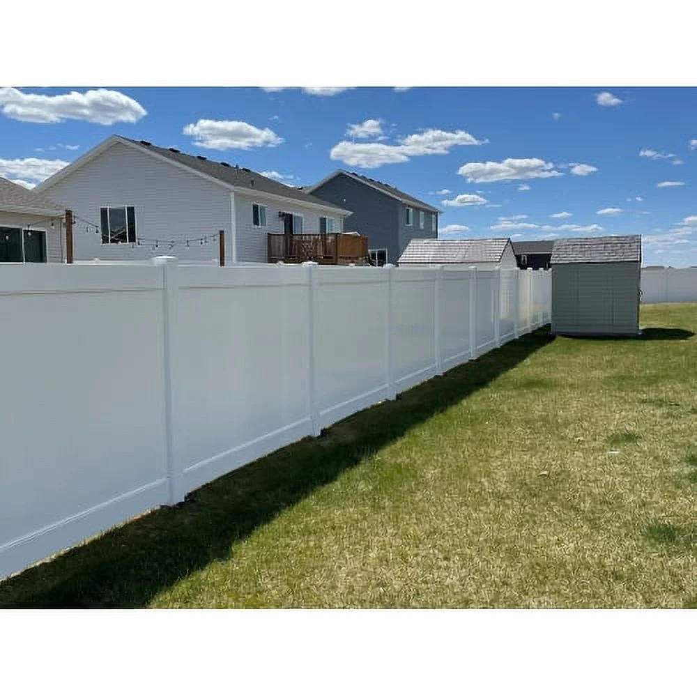 MADETEC Privacy Fence Panels 6ft.H x 6ft.W WHITE Vinyl Full set of 2 Pcs