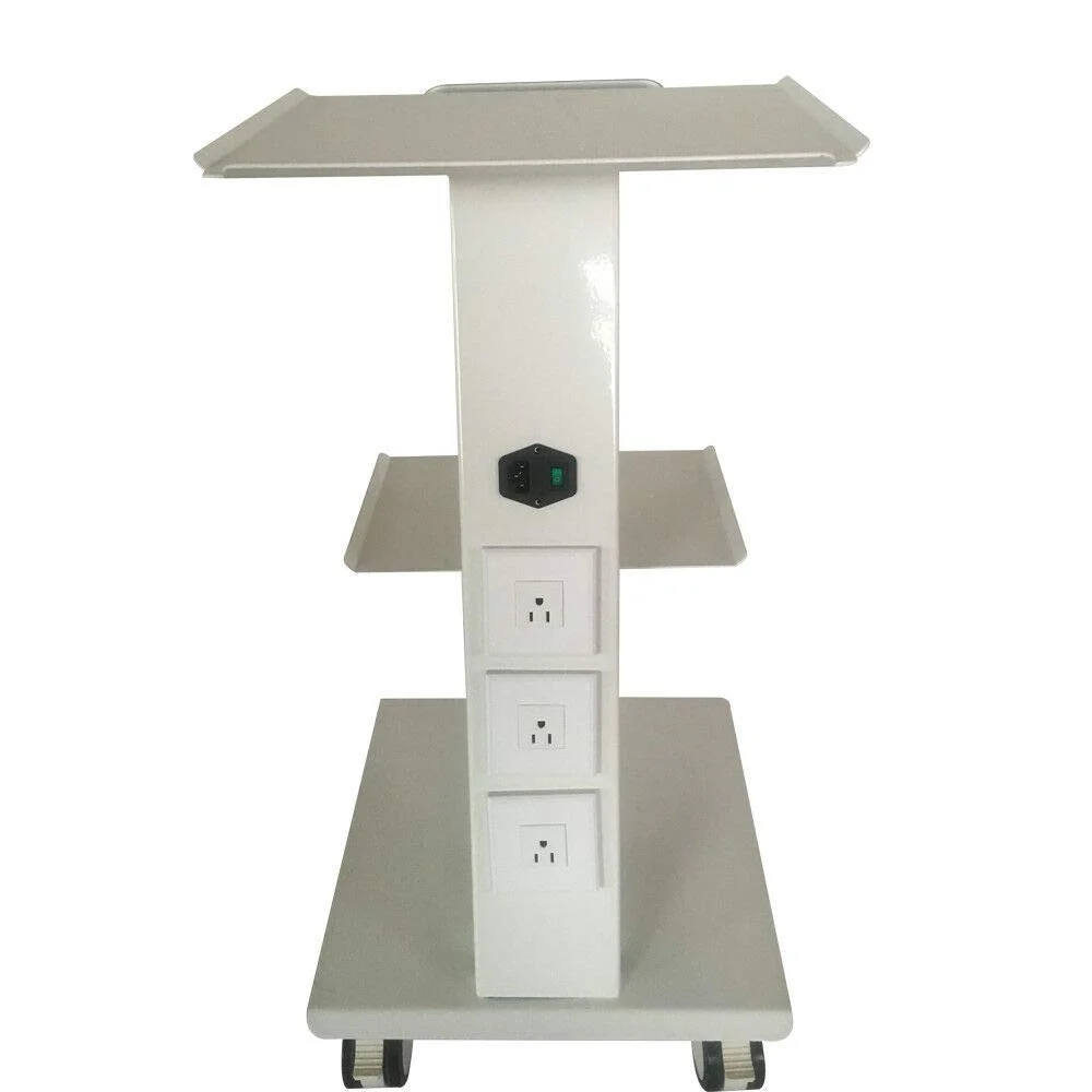 Miumaeov Multi-Function Trolley Cart 3 Tier Rolling Lab Mobile Cart Built-in Socket De-ntal Medical Cart Trolley Clinic Spa Cart Esthetician Cart