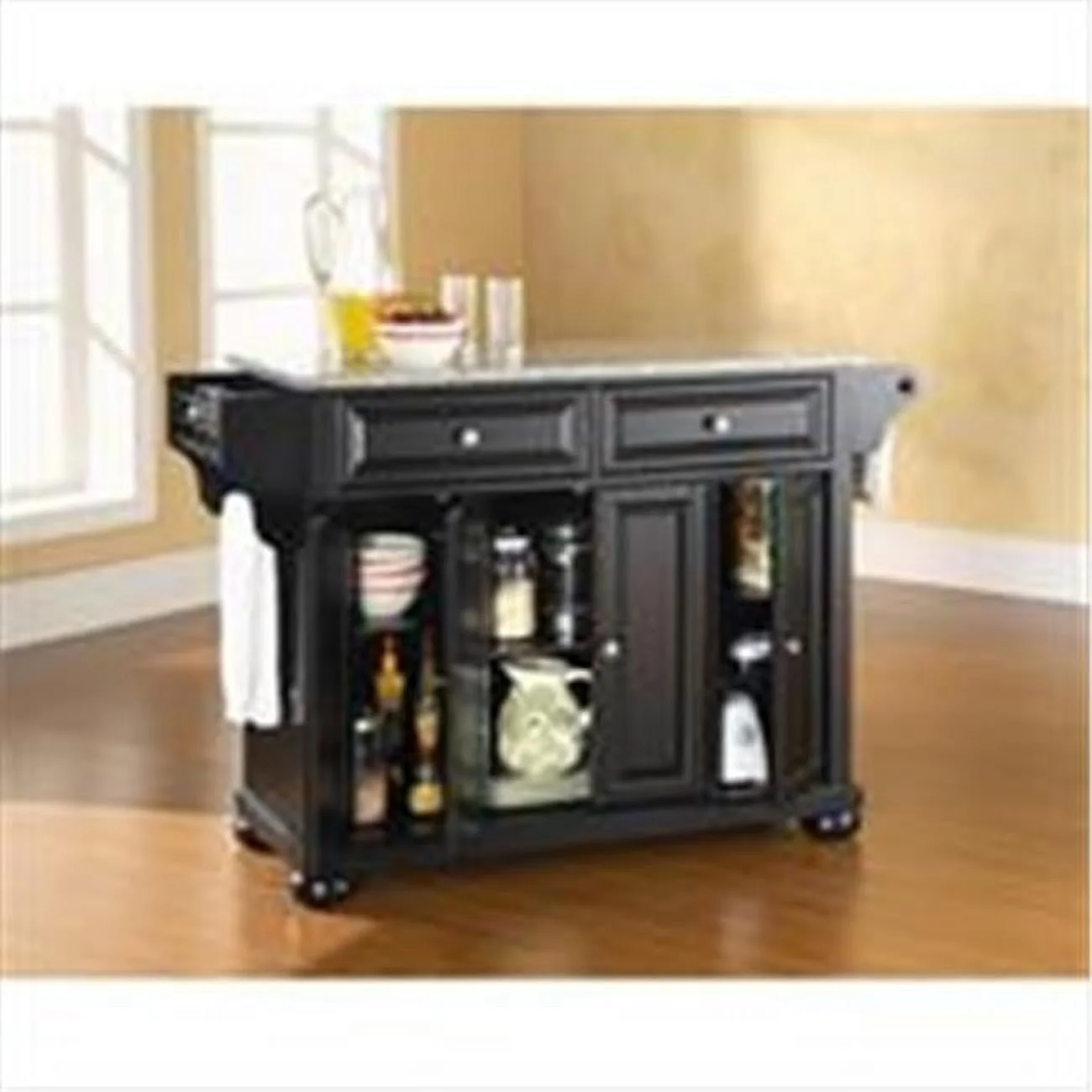 Crosley Furniture  Alexandria Solid Granite Top Kitchen Island in Black Finish