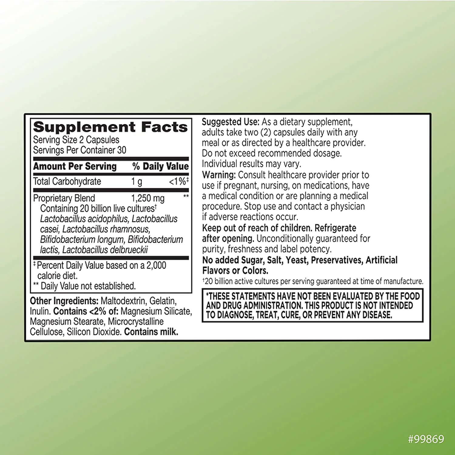 Advanced Probiotic Capsules 60 ct