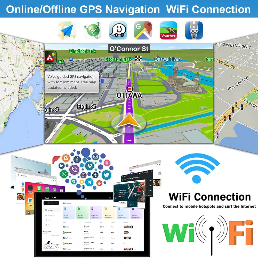 Car Stereo Player Carplay Radio GPS Navigation For Toyota Yaris 2005-2012