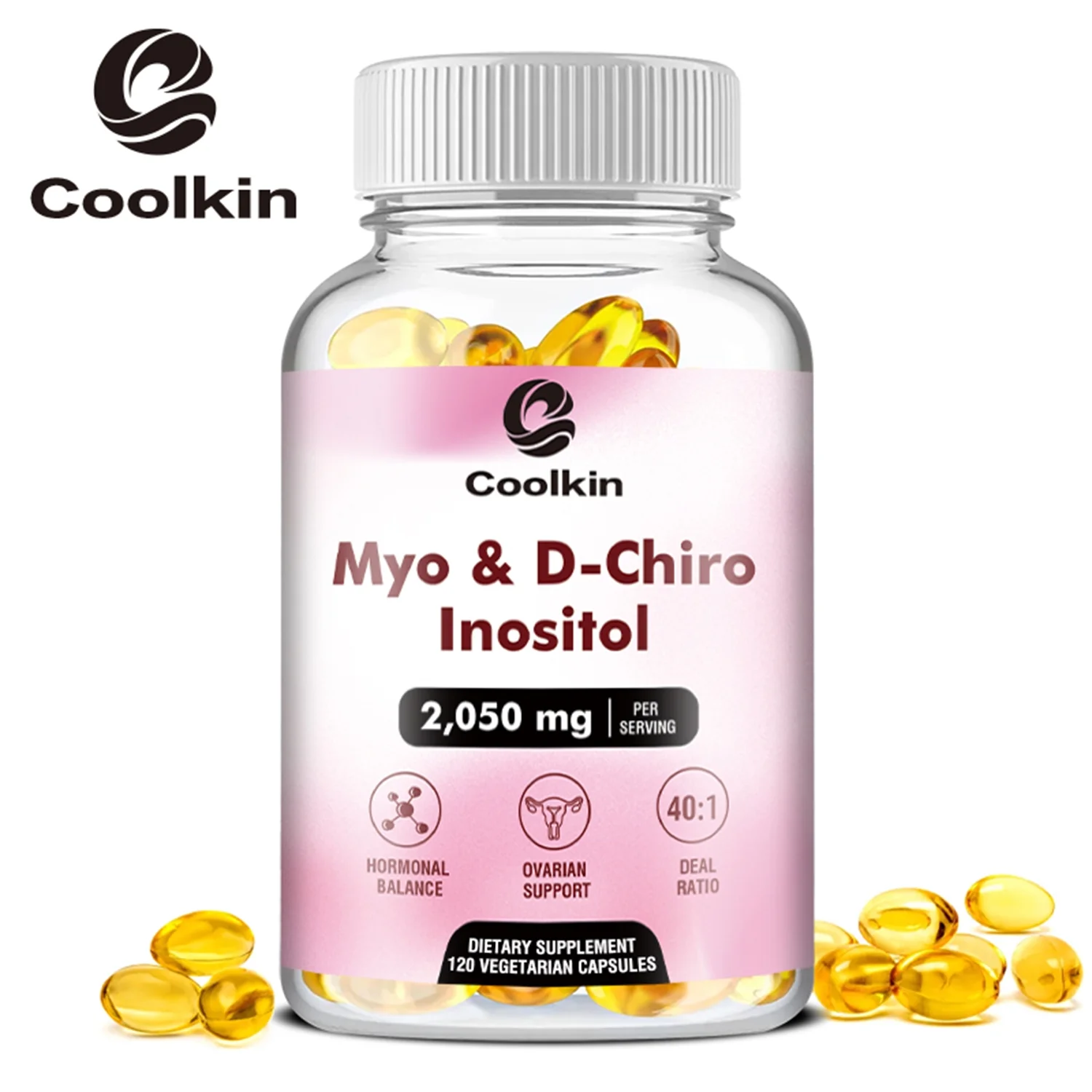 Coolkin Myo & D-Chiro Inositol 2050mg-Female Fertility Health,Regulate Menstrual Cycle(30/60/120pcs)