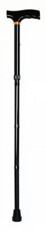 Folding Cane, Black Finish, T-Shape Handle, Adjustable 33