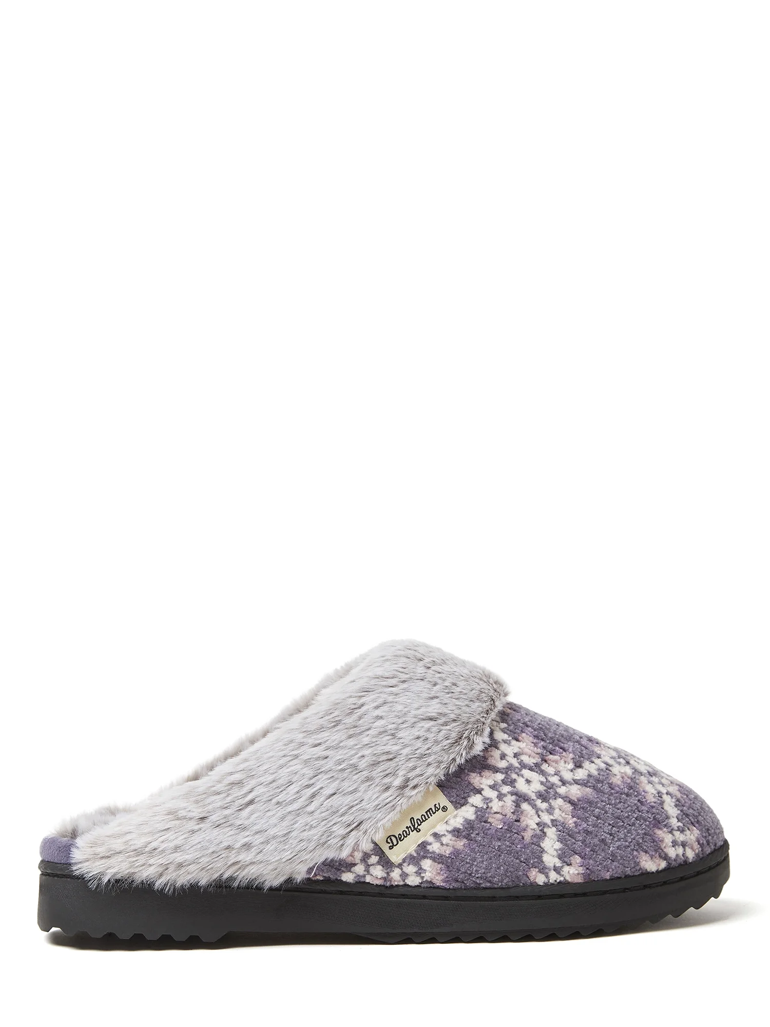 Dearfoams Chenille Fairisle Scuff Slippers with Memory Foam (Women's)