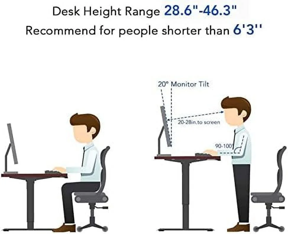SQFGHB EC1 Essential Adjustable Desk  Electric Standing Desk 48 x 30 Inches Whole-Piece Desk Board Home Office Table Stand up Desk 2 Packages (Gray Frame + 48 in Mahogany Top)