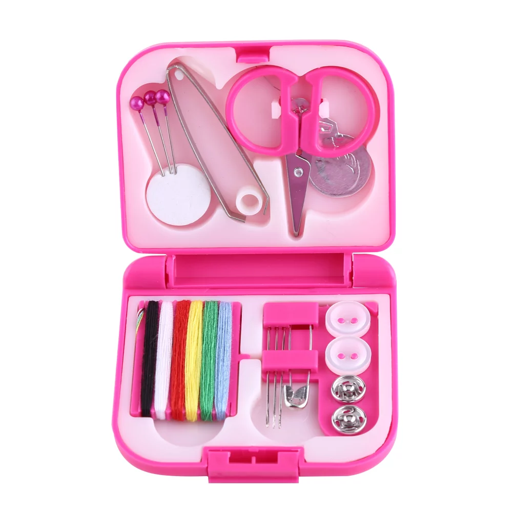 Thread for Sewing, Sewing Box Needle Threads Tools Multi-Function Sturdy Portable for Office Desk Drawer(red)