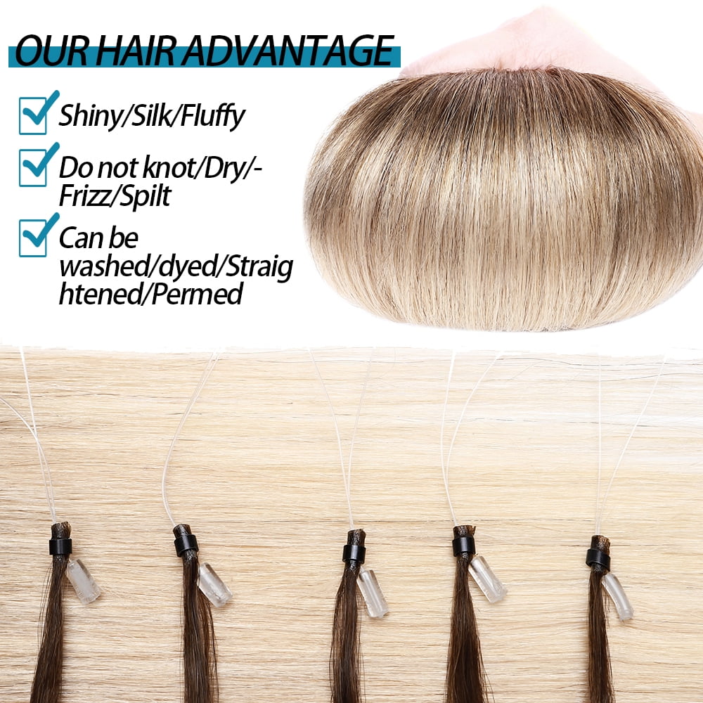 SEGO Micro Ring Hair Extensions 100% Human Hair Black Micro Beads Hair Extensions Real Human Hair Remy Natural Human Hair Extensions Micro link Hair 1g/Strand