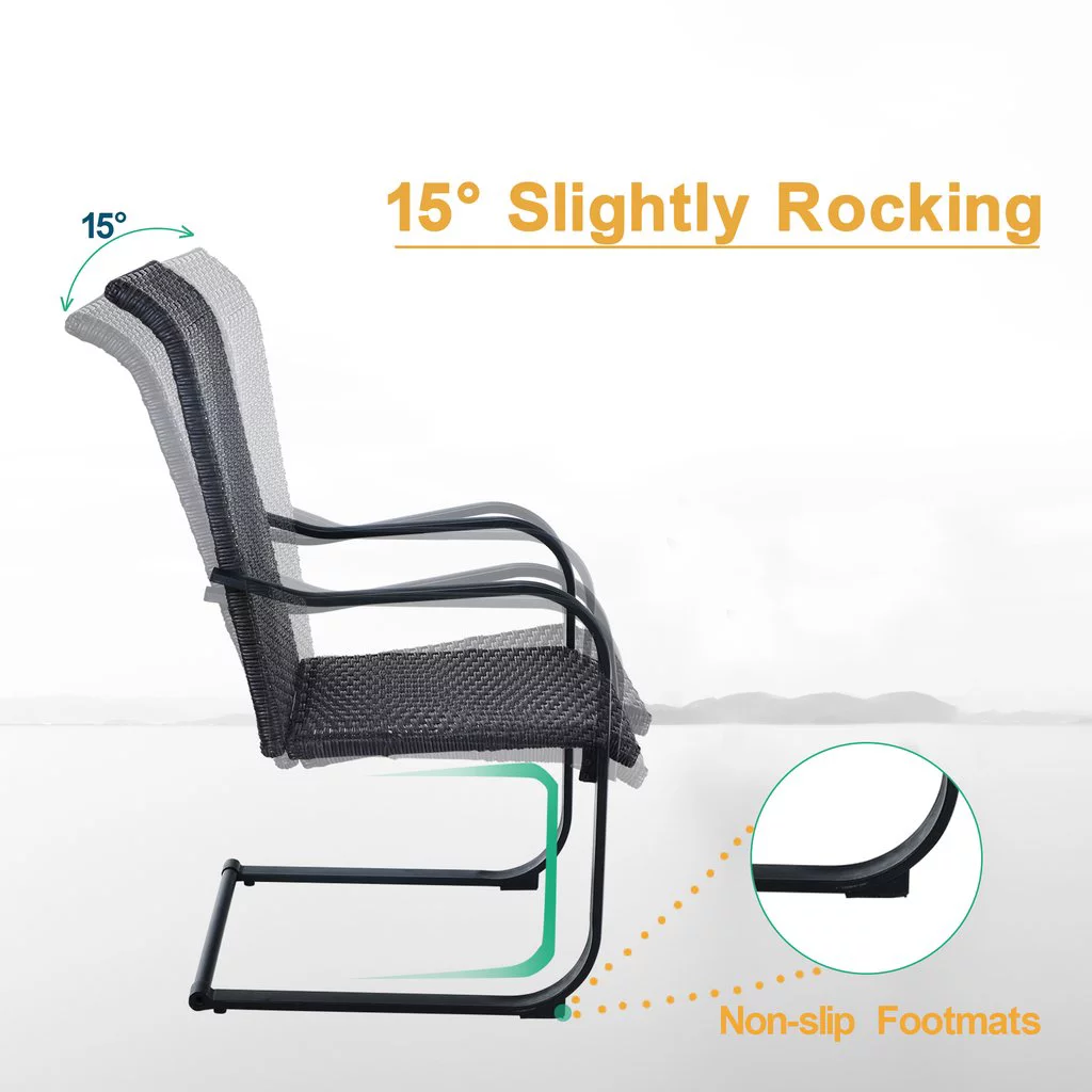 MF Studio 5 PCS Patio Dinning Set with Gas Fire Pit Table