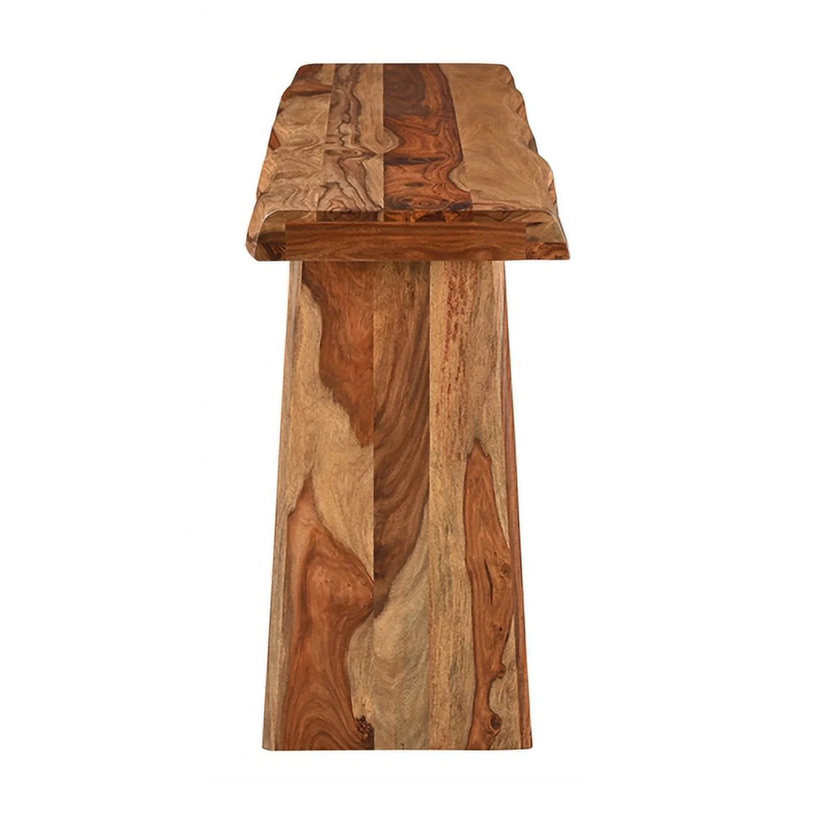 Taran Designs Darcy Live Edge Solid Wood Console Table in Brown