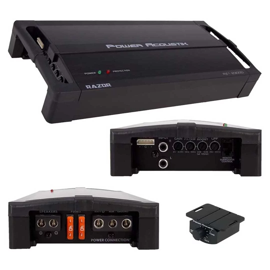 Power Acoustik RZ1-3500D 3500W Class D Monoblock Amplifier Black