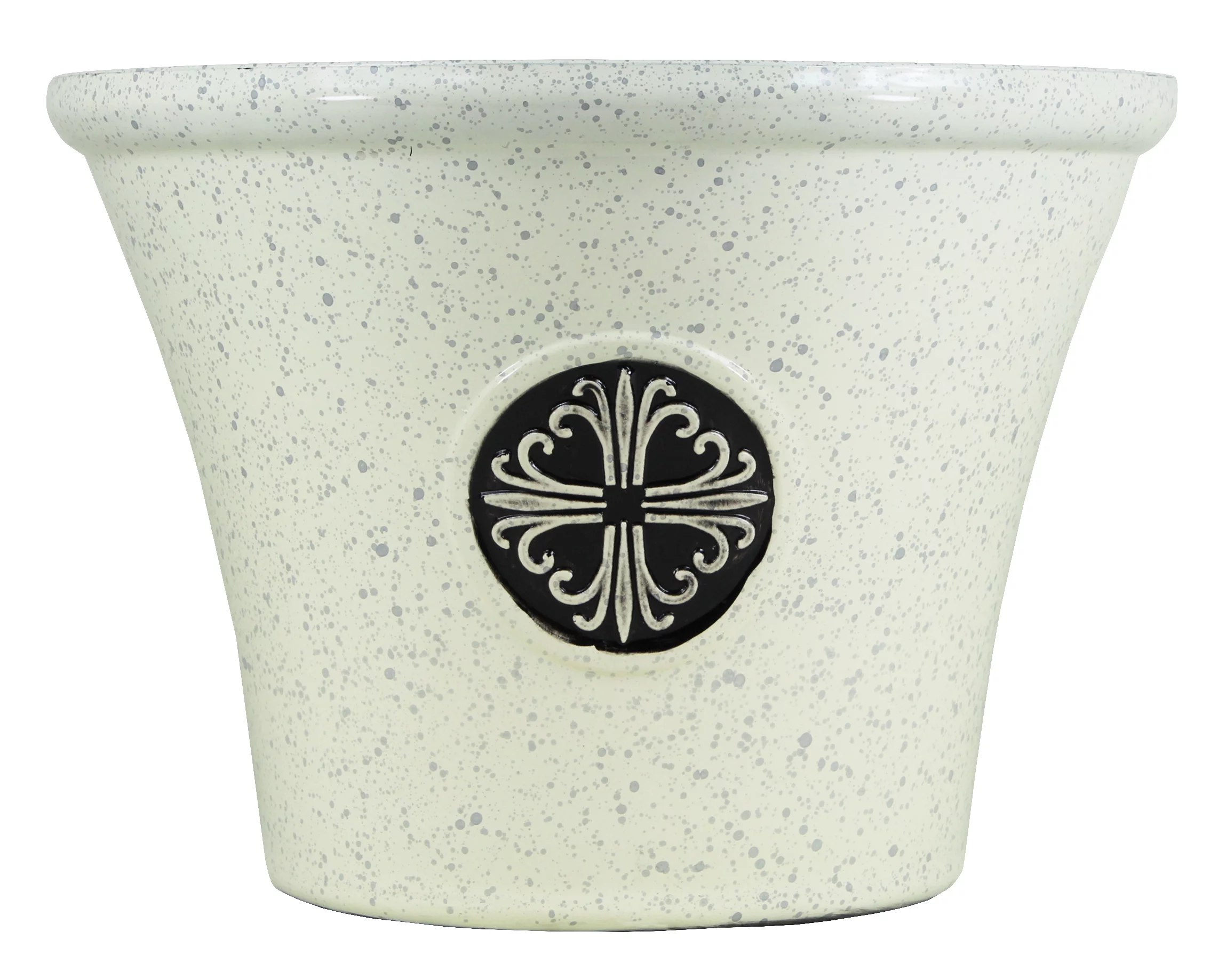 Garden Elements Indoor/Outdoor Logo Large Plastic Modern Planter, Beige, 14.75