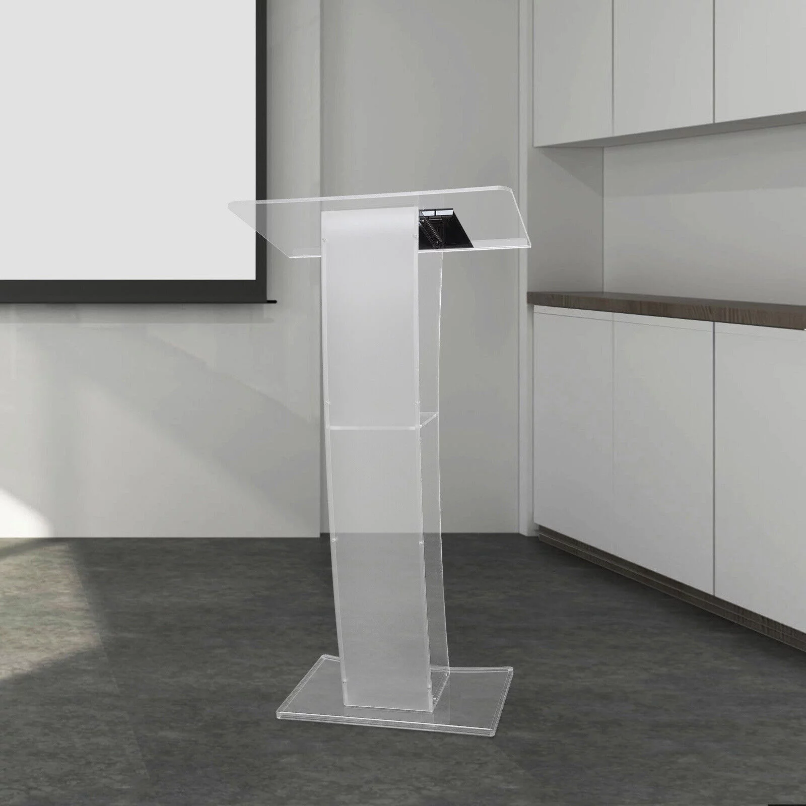 1.15m Height Acrylic Podium Church Pulpit Plexiglass Lectern Debate Podium Conference