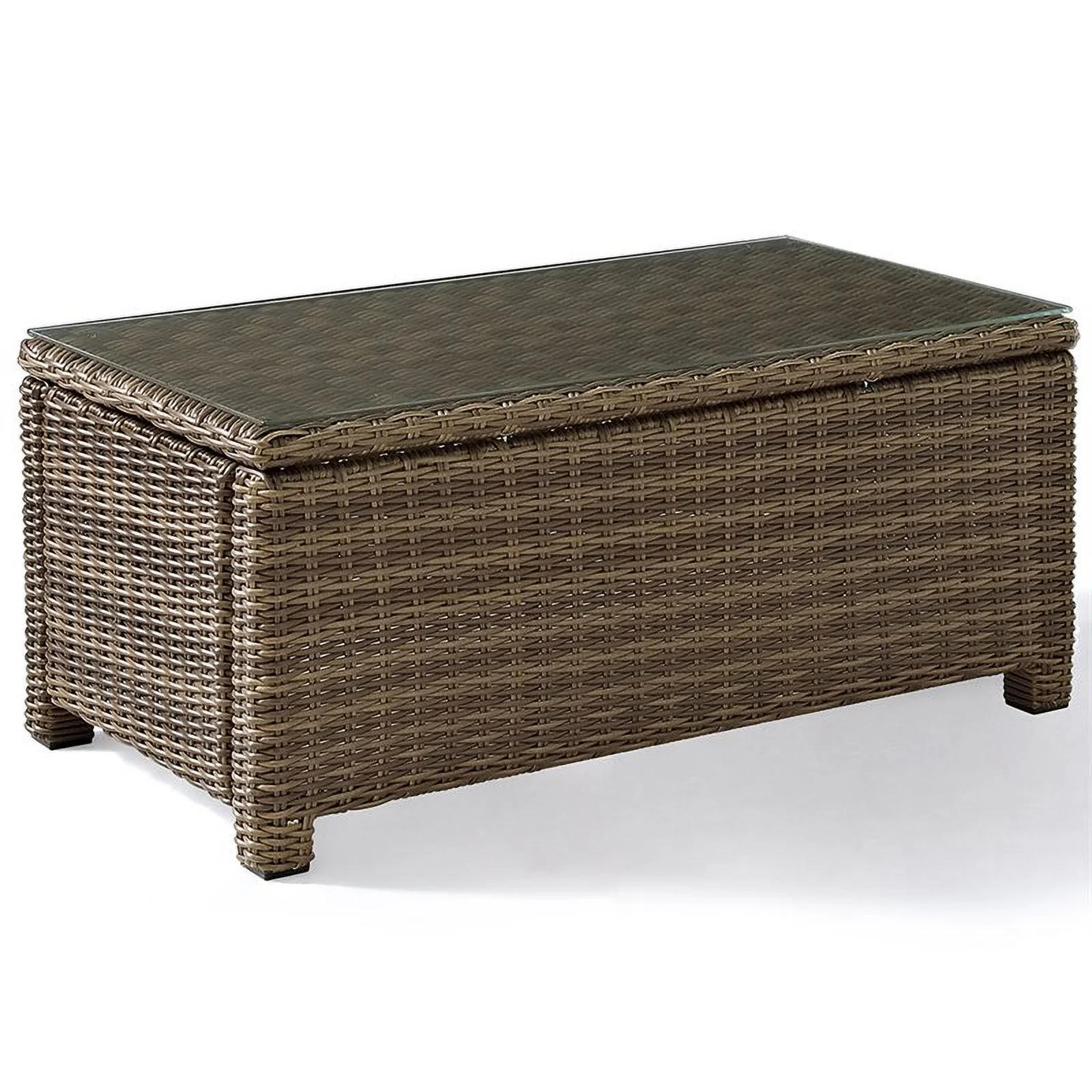 Afuera Living 3 Piece Wicker Patio Sofa Set in Brown and Sand