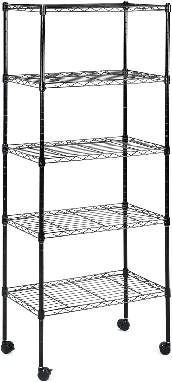 Simple Deluxe 5-Tier Storage Shelving Unit with Wheels 21
