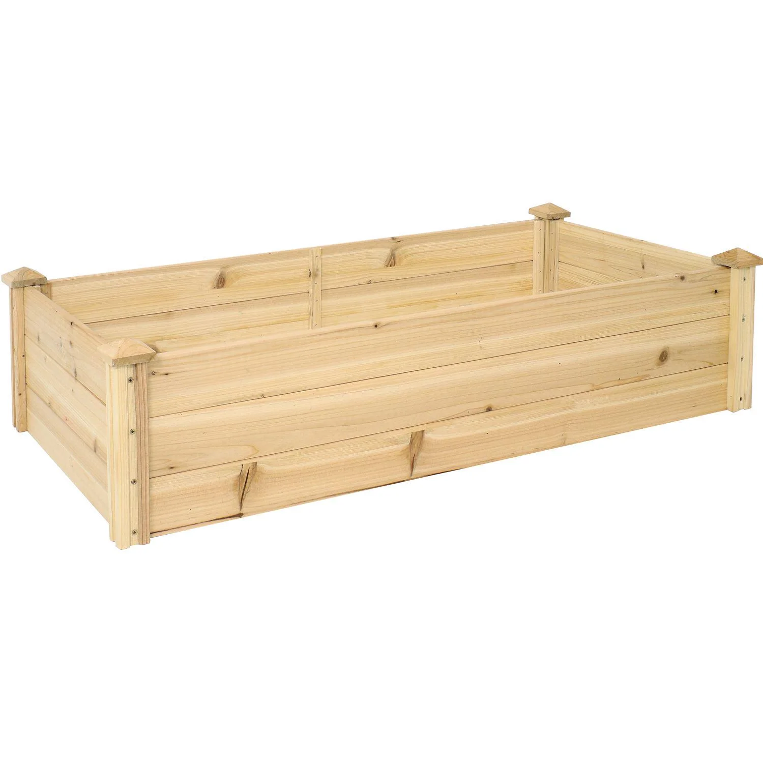 Sunnydaze Decor Wood Rectangular Raised Garden Bed