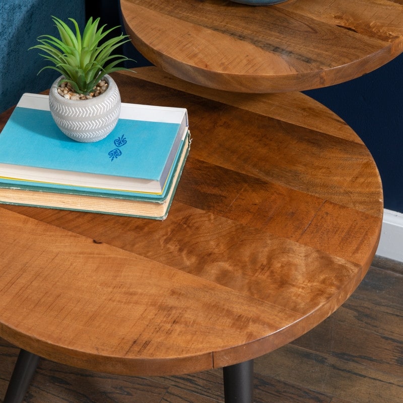 Powell Lakis Two Tier Side Table Silver