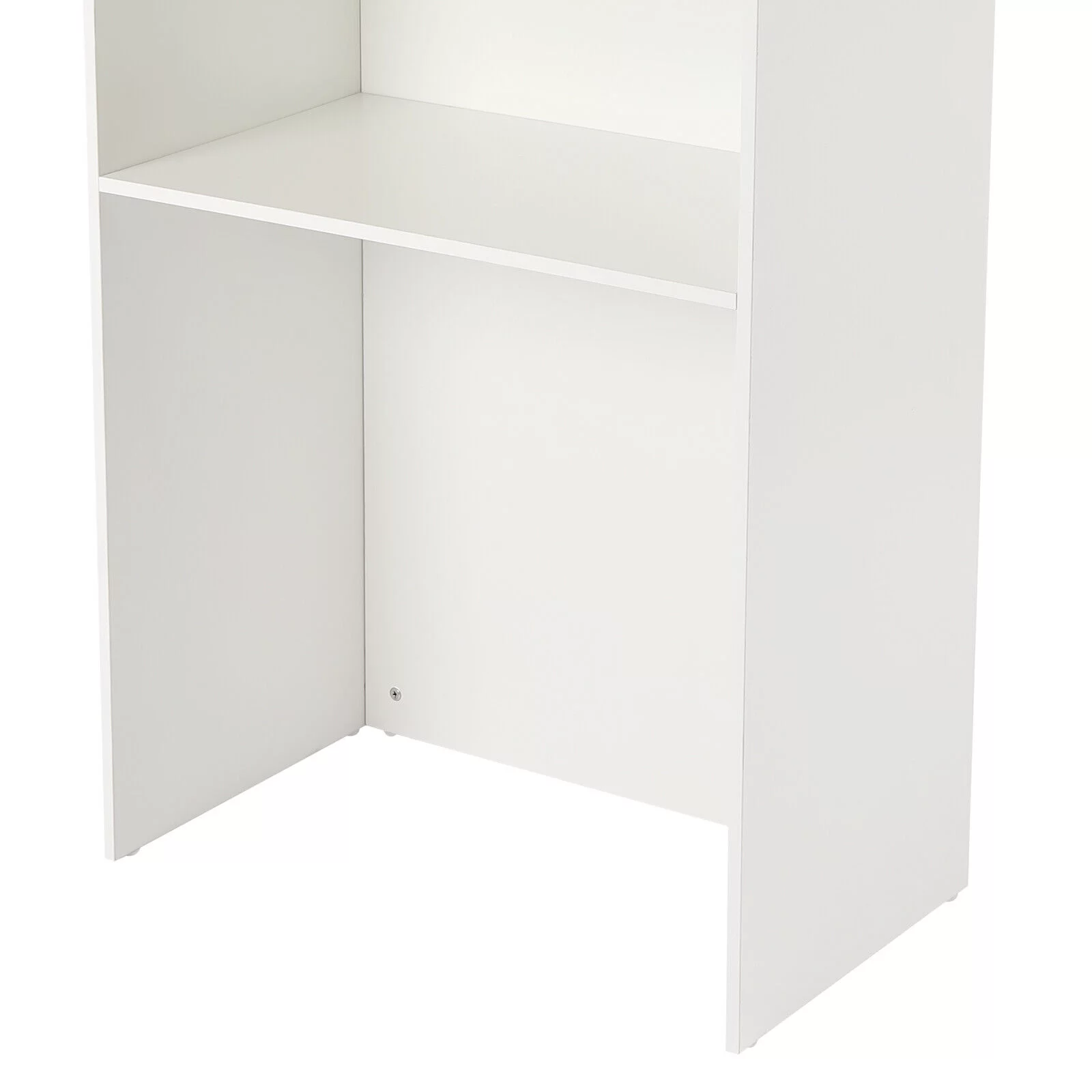SHZICMY Wood Podium Curve Pulpit Church Podium Lectern Desk Presentation Stand with Shelf White