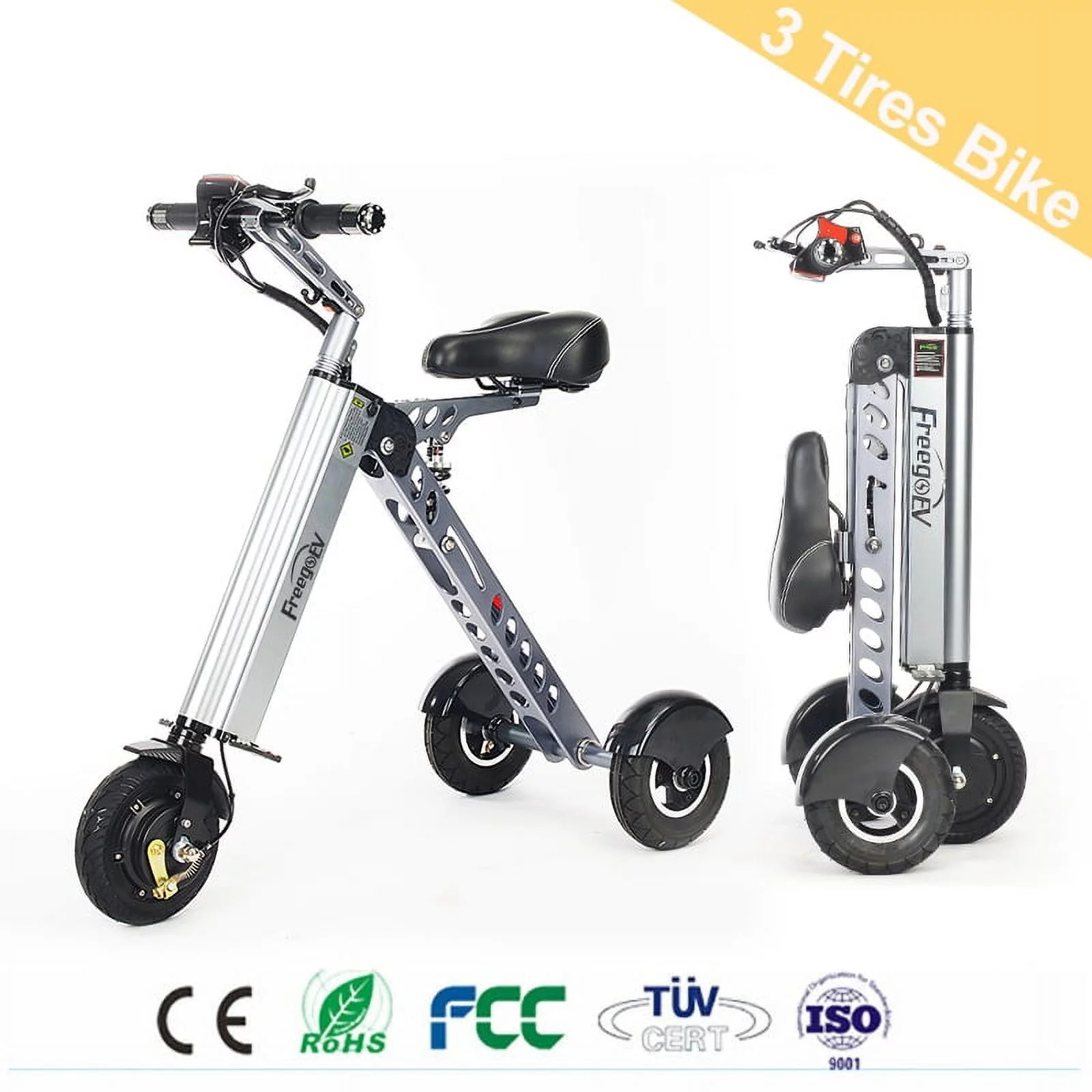 Ienyrid Electric Scooter Tricycle Foldable Electric Tricycle with Seat Ebike for Adult & Teens